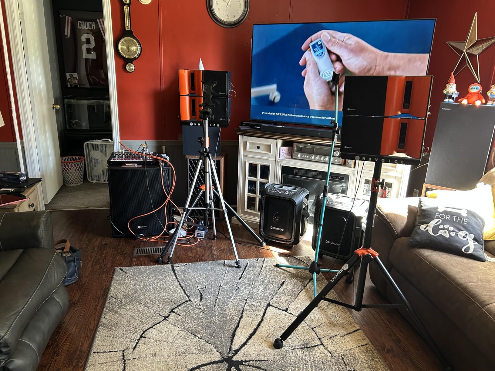 PRORECK 18-Inch 4000W Stereo PA Speaker System with Bluetooth/USB, 4 Line Array Speakers, 1 Active Subwoofer, 2 Tripods customer photo 1