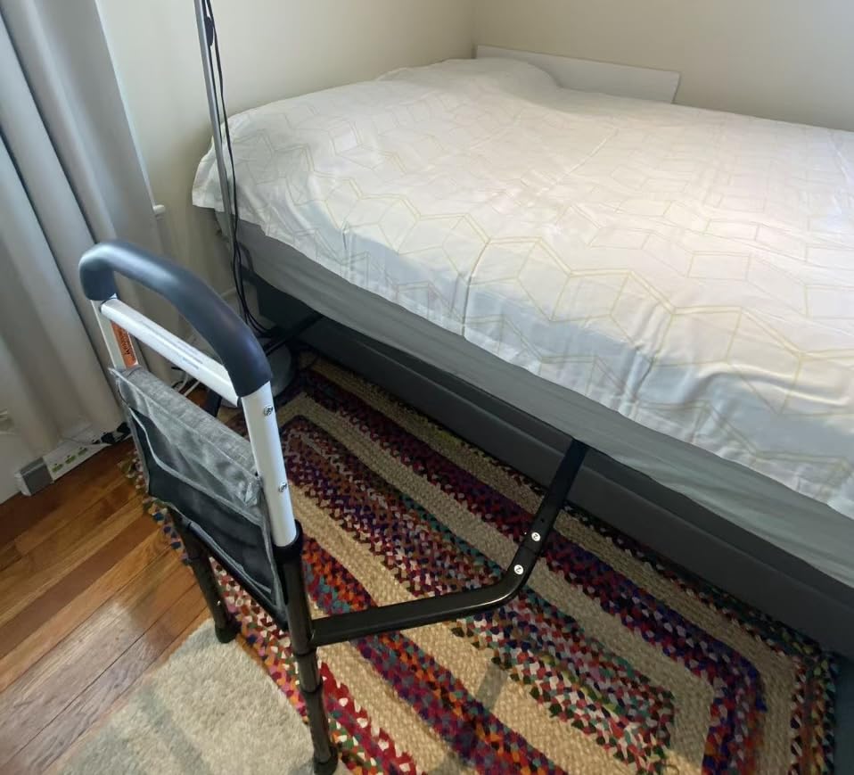 HOMLAND Bed Rails for Elderly Adults Safety, Stability with Wider Base | SGS Tested & ASTM Compliant, Adjustable, 350lb Support, Tool-Free, Fits Twin to King, Alloy Steel Material, Black customer photo 1