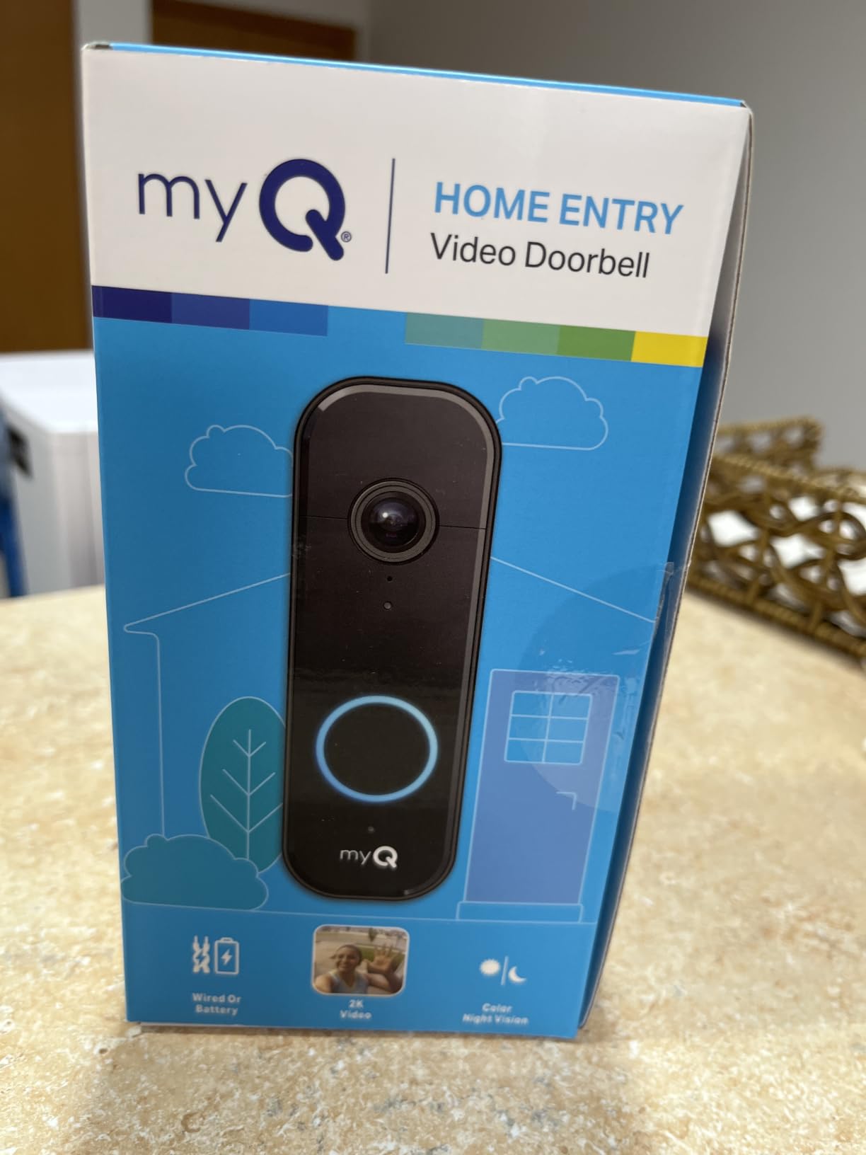 Chamberlain myQ Video Doorbell | 2K Camera, Battery/Wired, Color Night Vision, Live with 2-Way Talk, Motion Detection & Real-Time Alerts, 150 Deg Wide View, Black customer photo 1