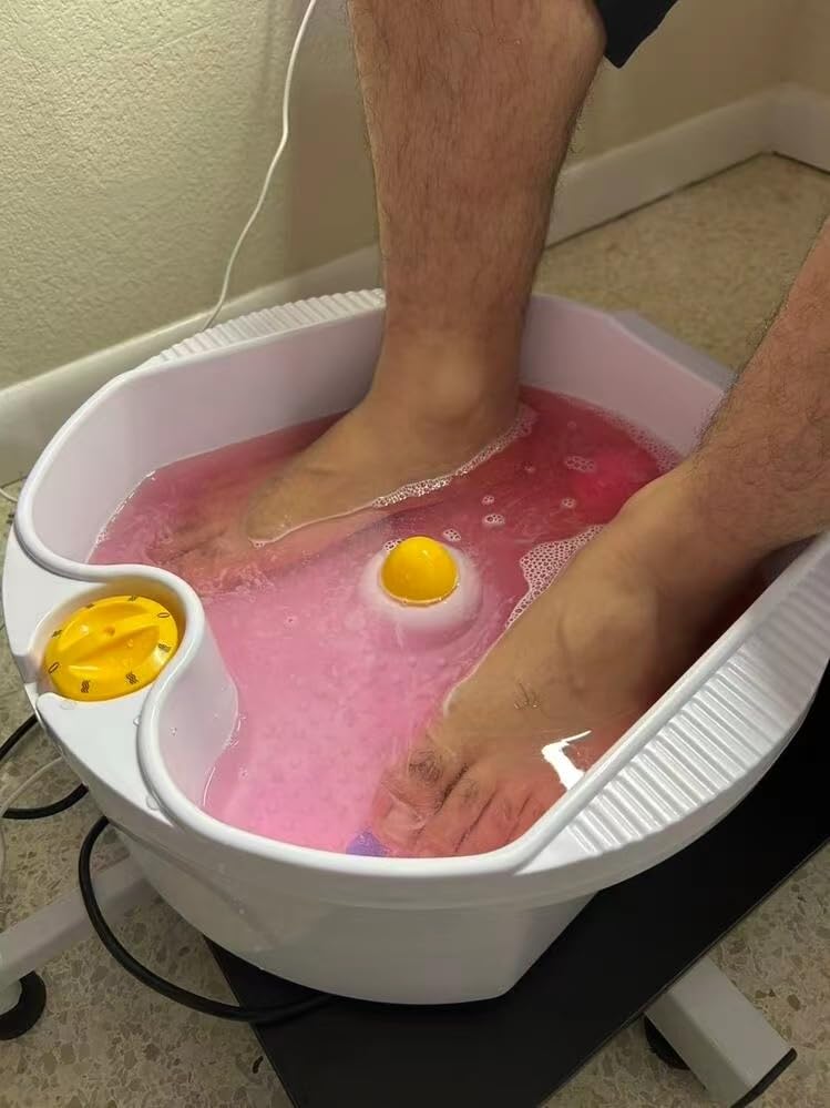 FHFO Pedicure Chair No Plumbing with Rolling Salon Spa Stool, Pink | Massage Foot Bath | Footrest | Hydraulic Lifting | Pedicure Station | PU Leather | High-Density Sponge | for Nail, Spa, Salon customer photo 1