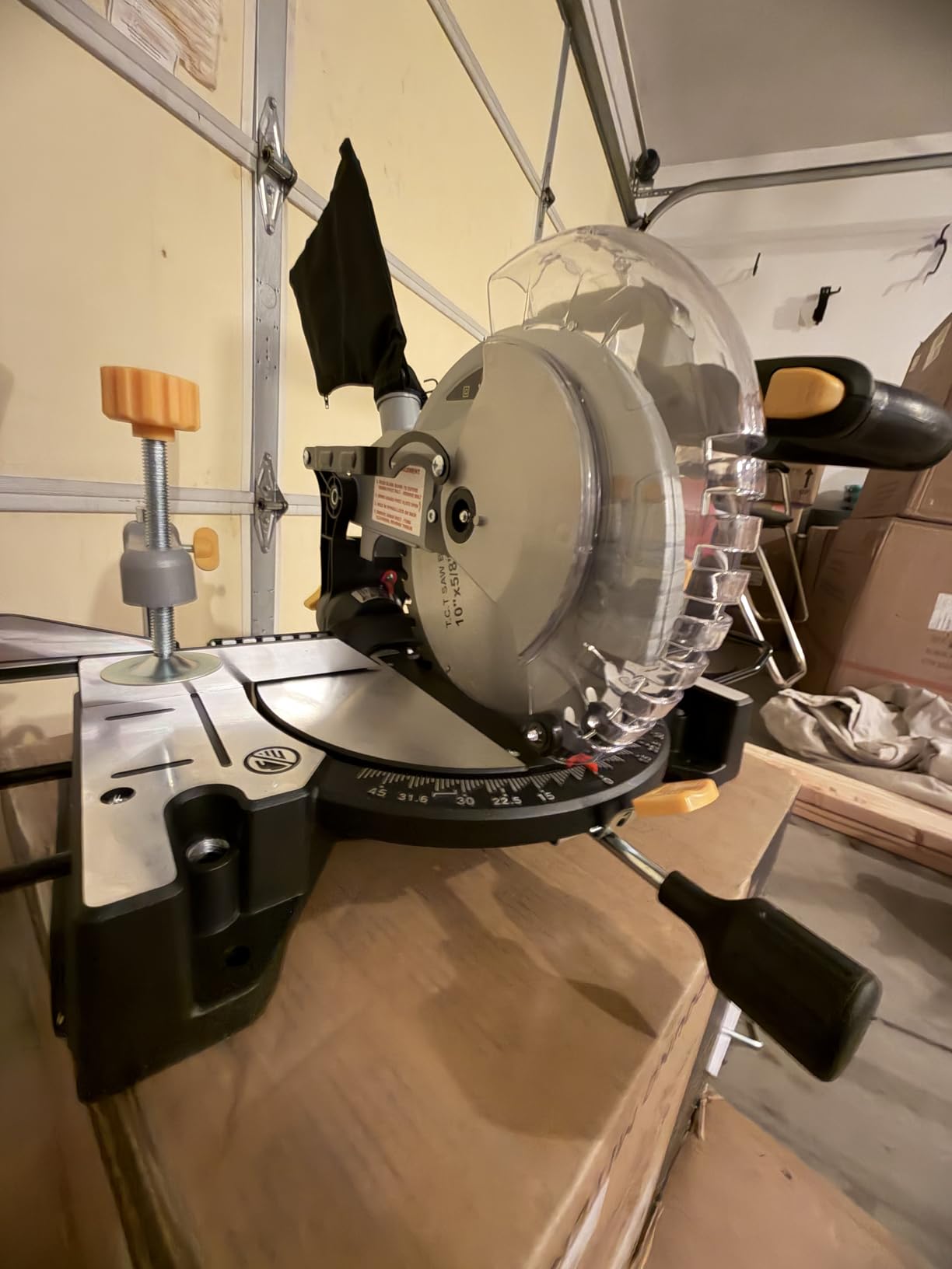 10-inch Compound Miter Saw, 5000RPM, 15 Amp, Single Bevel 0-45° with Extension Table, 36T Blade, Power Saw for Metal, Plastic, Wood, Laminates customer photo 2