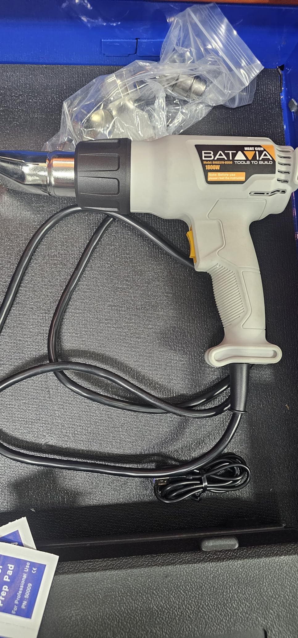 Heat Gun - BATAVIA Dual Protection Fuses 1800W Heavy Duty Fast Heat Hot Air Gun with 752F&1112F Dual-Temperature Settings and 4 Nozzles with Overheat Protection for Crafts, Vinyl Wrap, Shrink Tubing customer photo 1