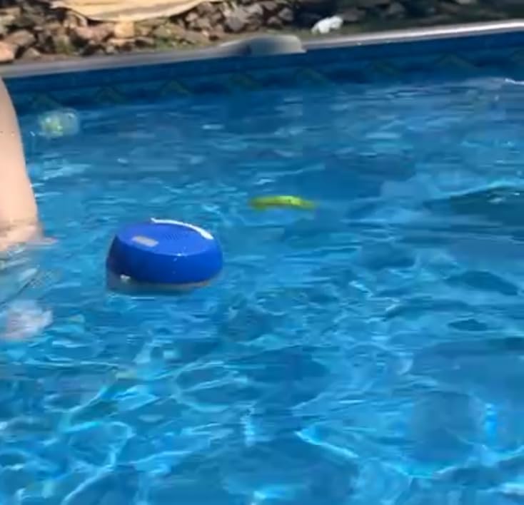 LanAqua 3 in 1 Bluetooth Pool Speaker with Digital Thermometer, Floating Pool Speaker with Colorful Lights, Hot Tub Speakers IP68 Waterproof, TWS Portable Speaker, Loud Sound Floating Speakers for Pool customer photo 1