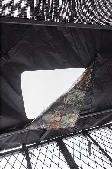 5/6FT Hunting Stand with Blind, 1-2 Man 4' x 4' Platform Deer Stand Tripod | Hunting Tower with 360 Degree See Through Blind, Elevated Ground Platform, Camouflage, Heavy Duty Stand for Deer Hunting customer photo 2
