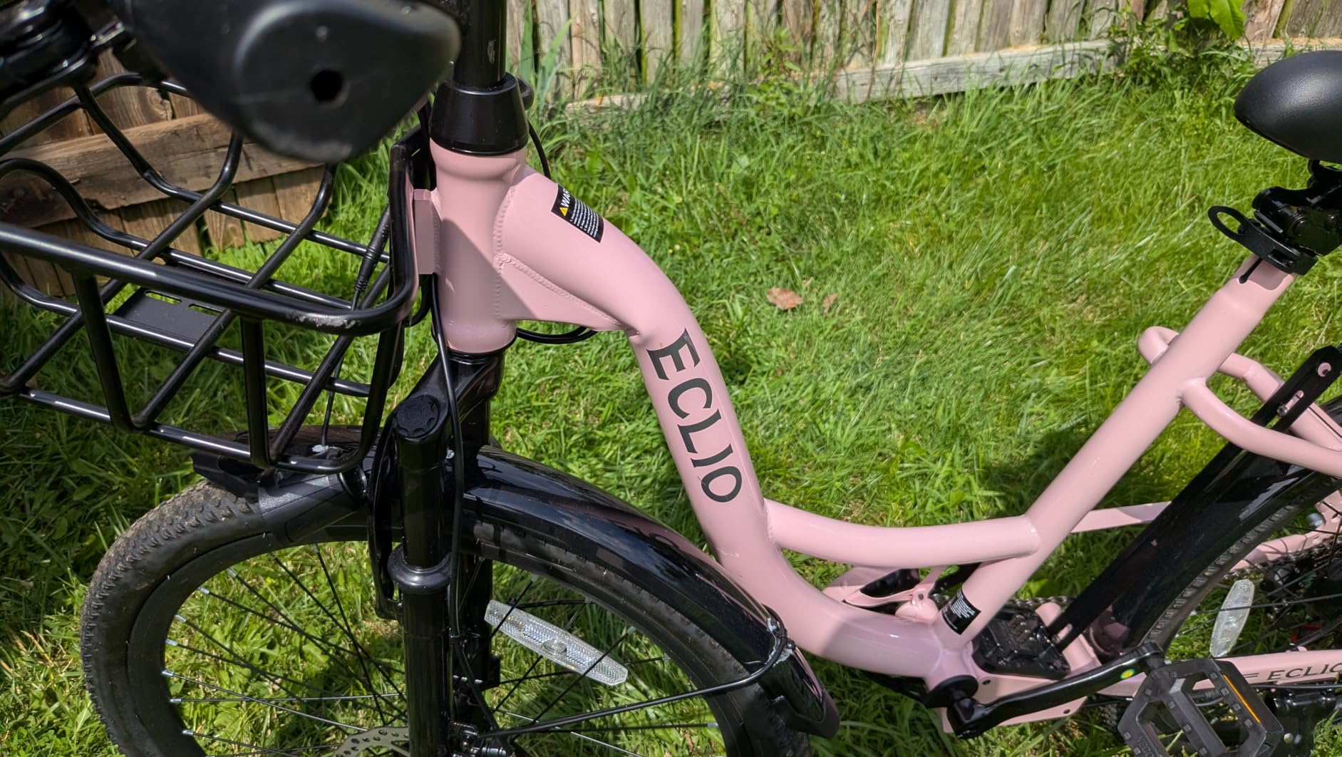 Electric Bike for Adults, Peak 700W Motor 20MPH, 374.4Ah Removable Battery 50Miles Ebike, 24'' Step Thru City Cruiser E Bike, 7-Speed, Full Suspension, Front Basket, UL 2849 Standard customer photo 2