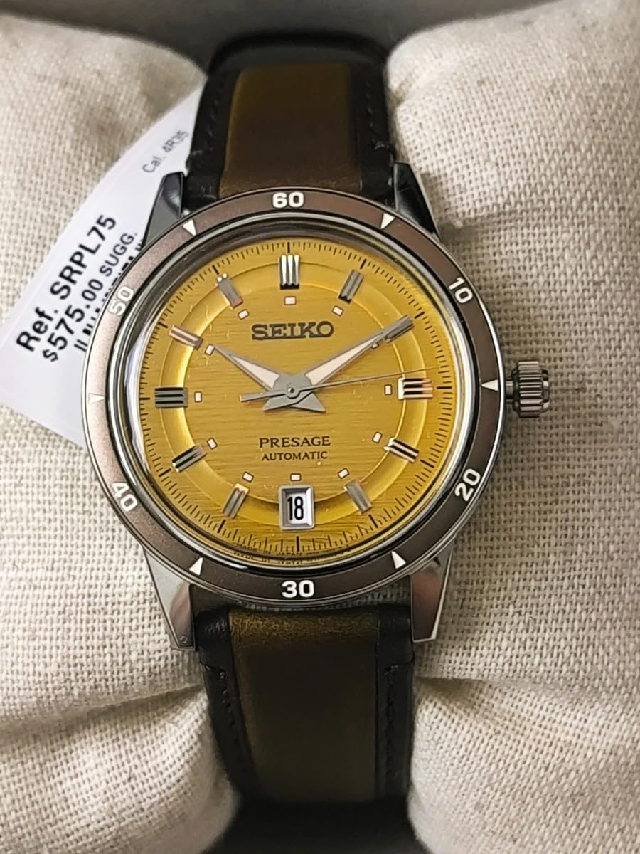 SEIKO Watch for Men - Presage Collection - with Date Calendar, 50M Water Resistance, Screw See-Through Caseback, 39.5mm Case Diameter customer photo 1