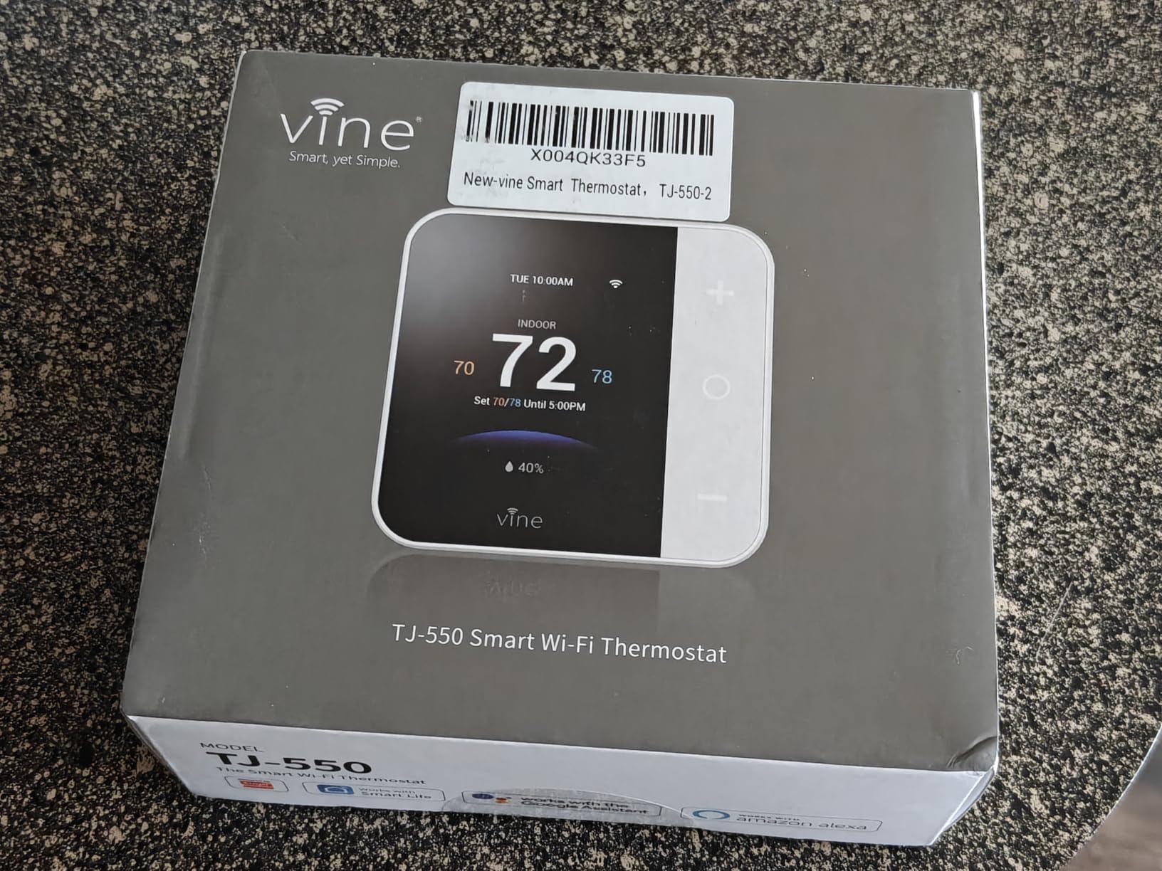 vine Smart Thermostat for House, WiFi Thermostats for Home Compatible with Alexa and Google Assistant, 7day x 8period Programmable, Energy Star Certified, C-Wire Required customer photo 1