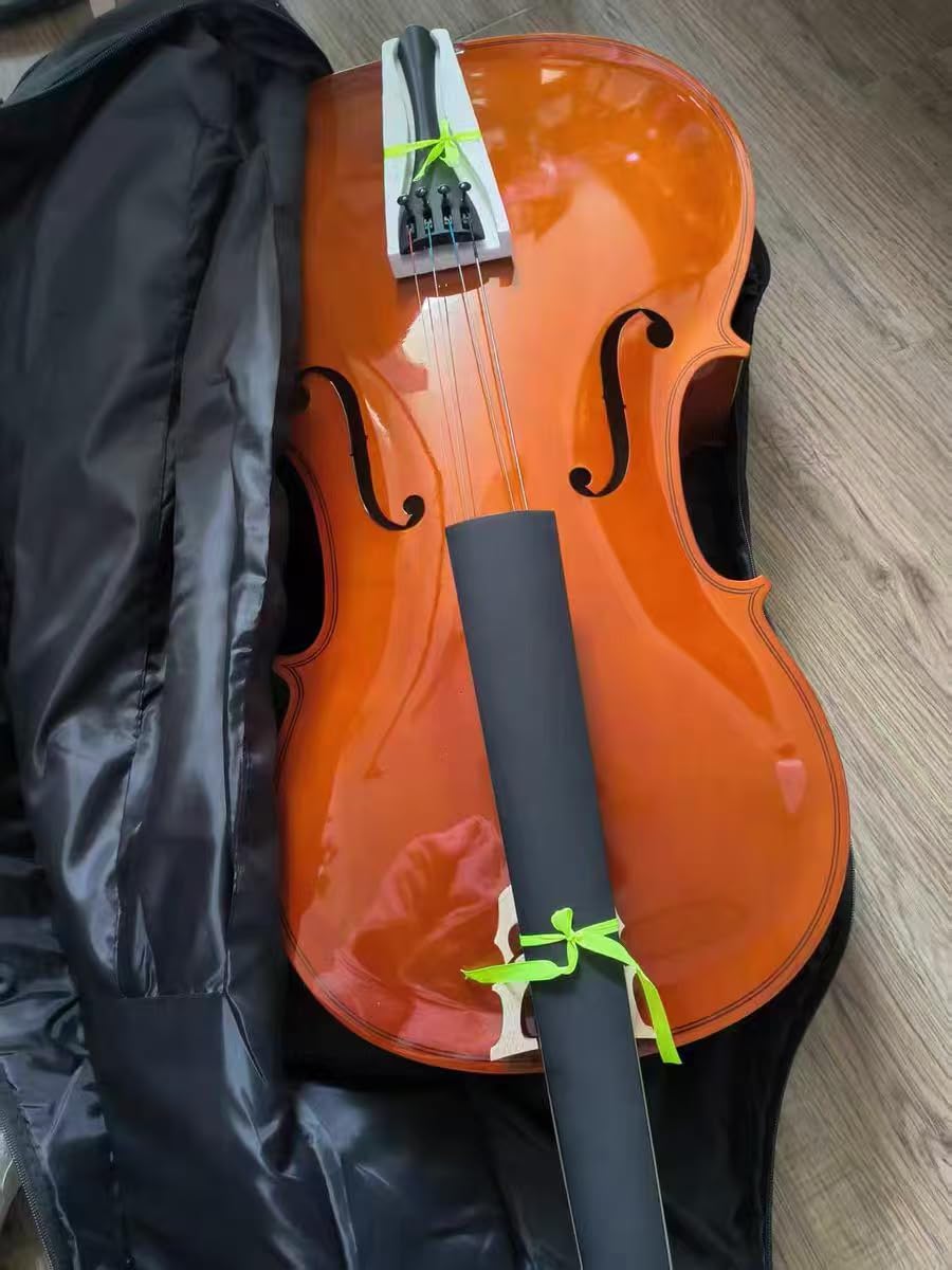Full Size Cello Kit, Acoustic Cello Instrument for Adults,Students,Beginners,Complete Cello 4/4 Set with Portable Bag, Bow, Rosin, Natural Color customer photo 1