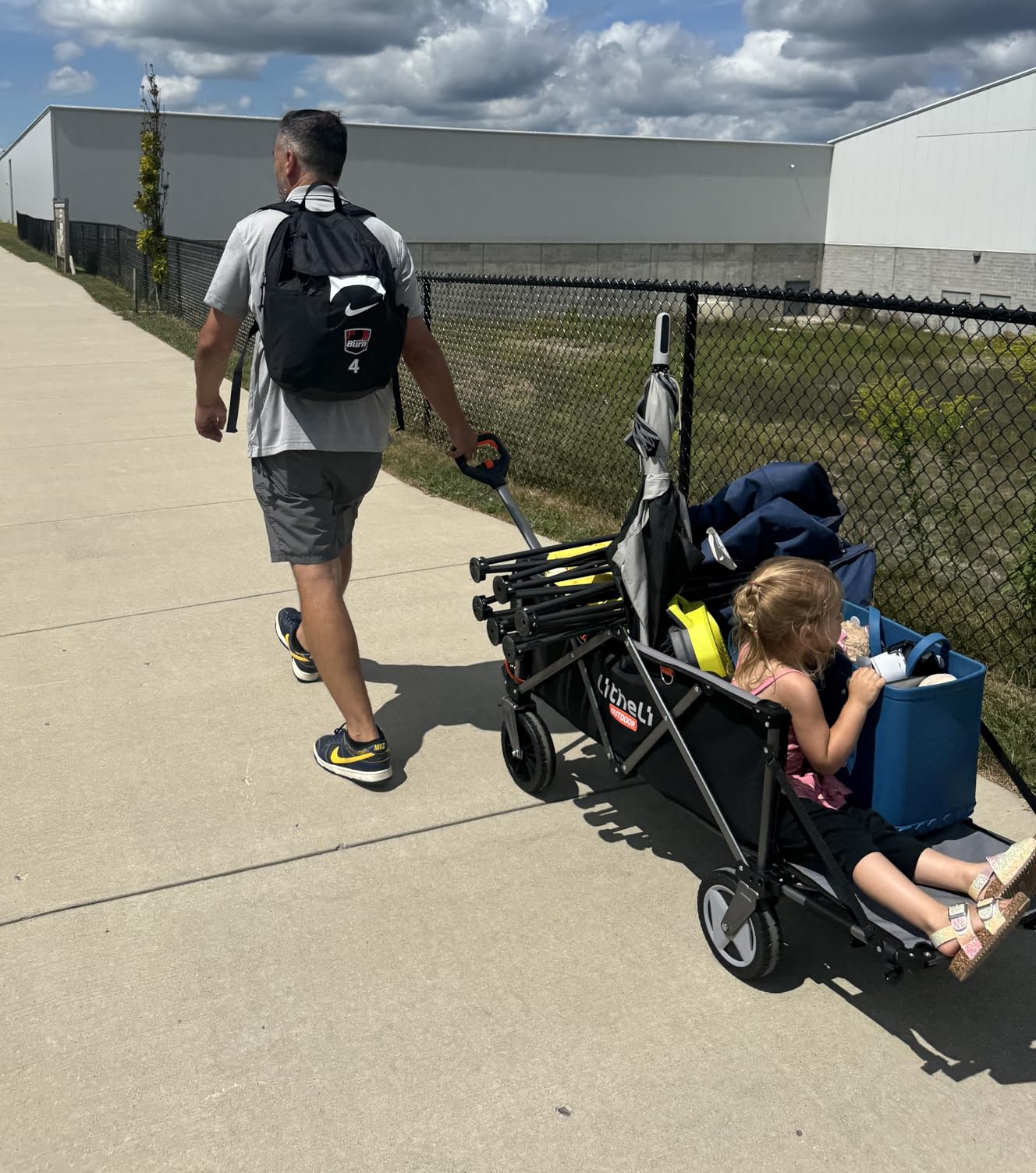 Litheli Electric Wagon Cart with 2 Battery, All-Terrain Wheels & Variable Speed | 200L Capacity, 300 lbs Heavy-Duty Utility Wagon for Camping Beach Garden Shopping customer photo 1
