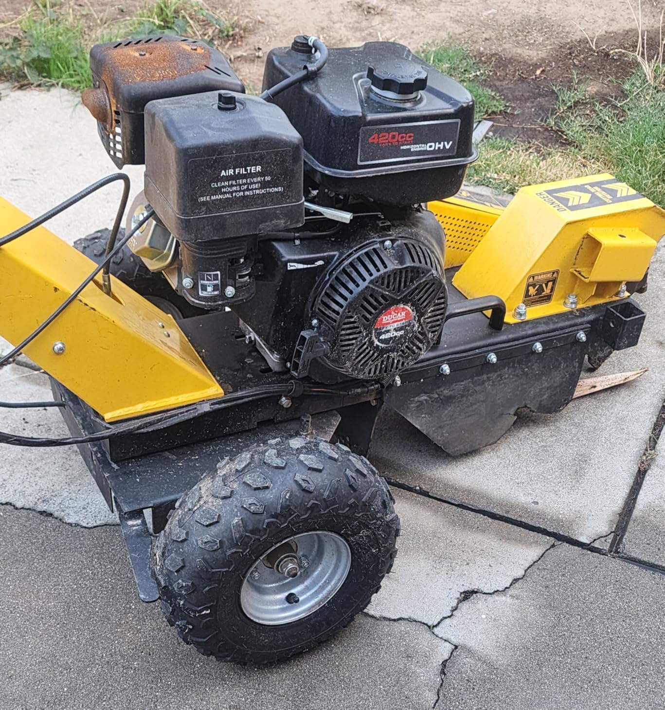 MechMaxx 15 inch Kohler 429cc 14HP Electric Start Gasoline Engine Stump Grinder with Tow Bar, 12pcs Alloy Teeth, SG380 customer photo 2