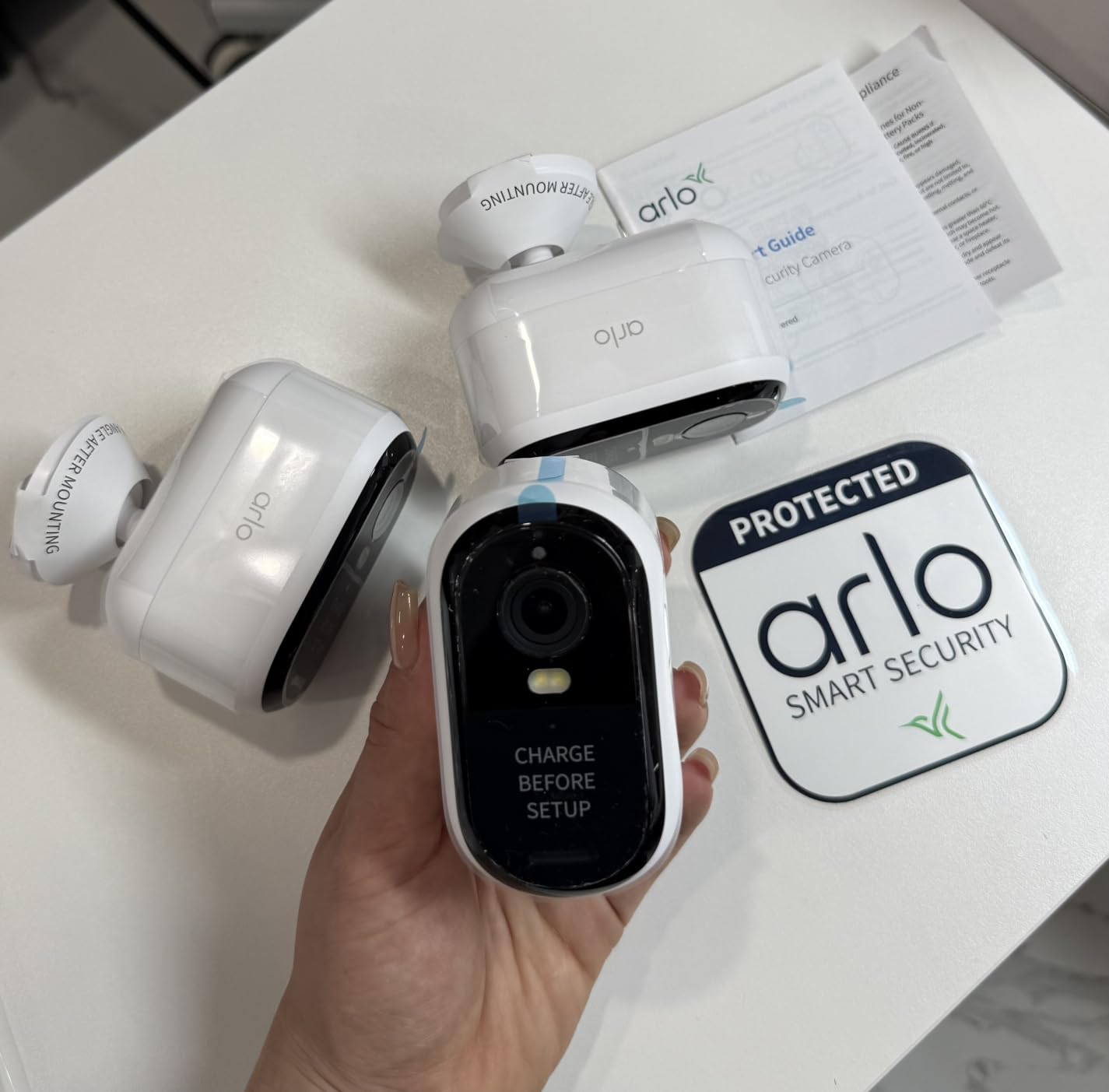 Security Cameras Wireless Outdoor - Arlo Essential Battery 2K (3rd Gen, Latest Version), Color Night Vision, Two-Way Audio, Home Security, Person/Package/Vehicle/Animal Detection, White - 2-Pack customer photo 1