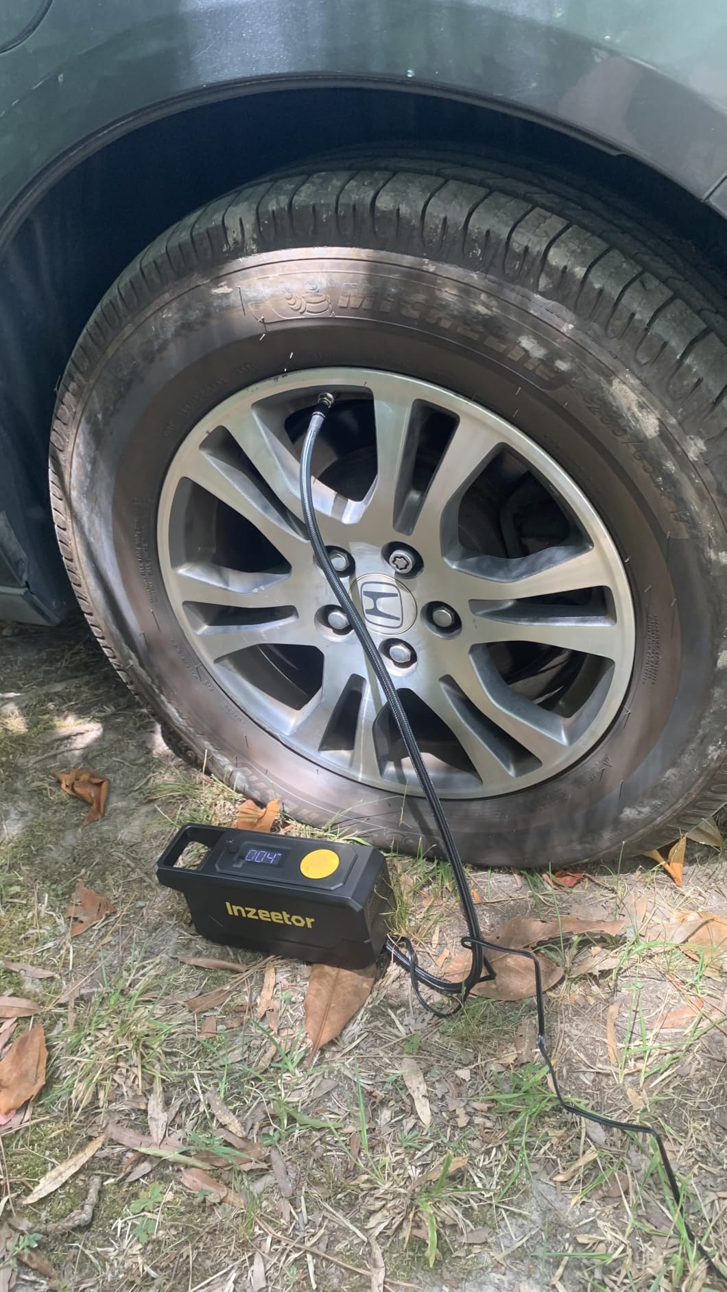 150 PSI Tire Inflator Portable Air Compressor, 12V DC Auto Shutoff Air Pump with Digital Pressure Gauge and Emergency LED Light for Car Tires, Bicycle & Balloons, Black customer photo 2