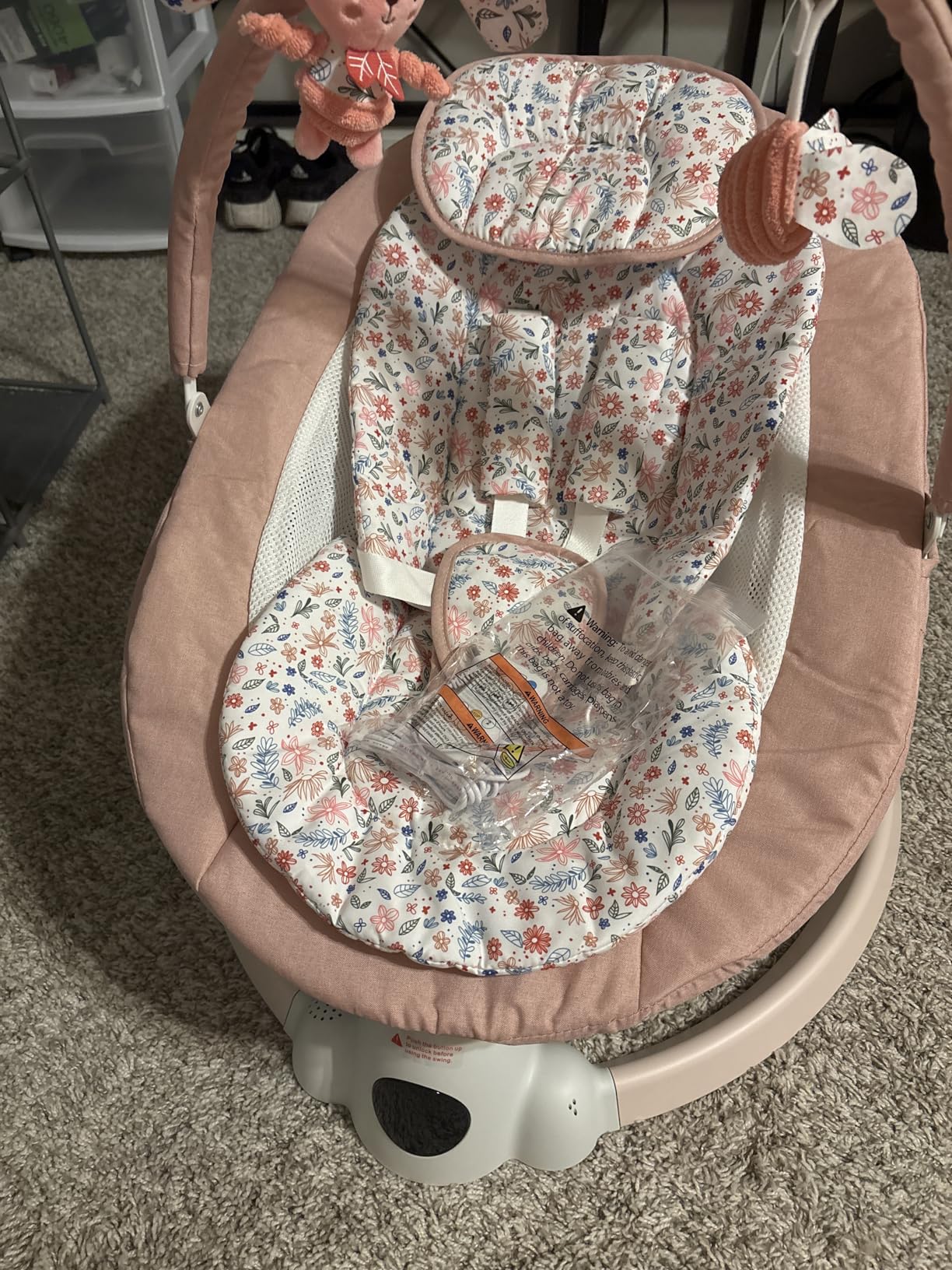 Baby Swing for Infants, Electric Baby Swing with Bluetooth, Portable Infant Swing with 5 Speeds, 10 Songs, 5-Point Harness & Remote Control, for Newborns Infants Indoor Outdoor Use (Black) customer photo 2
