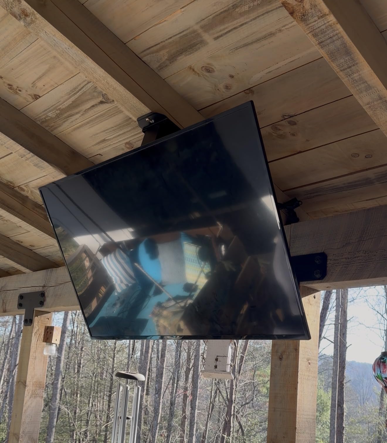 monTEK Motorized Ceiling TV Mount for 32-75 Inch TVs, Holds up to 121 lb | Lower VESA fit helps avoid ceiling contact; electric flip-down, remote/app/voice, max VESA 600x400 mm, flat/pitched ceilings customer photo 2