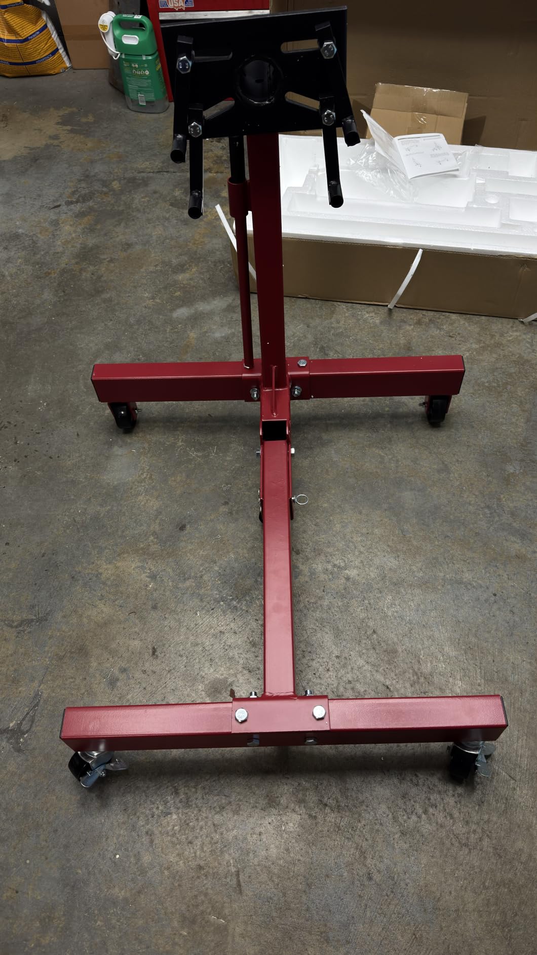 Maxority 1500 lbs Cast Iron Heavy-Duty Foldable Engine Motor Stand for Vehicle Maintenance and Auto Repair with 360° Rotating Head, 4 Adjustable Arms and 5 Casters customer photo 1