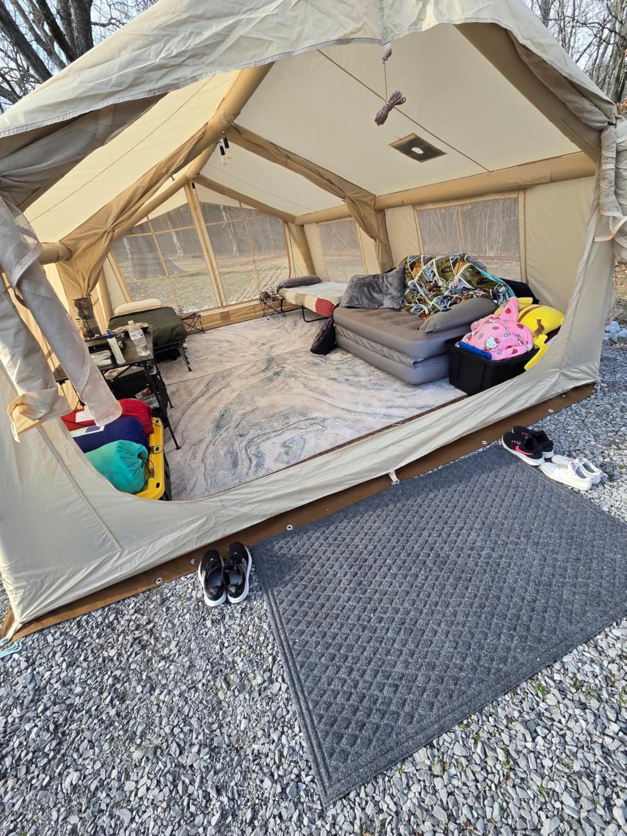 8-12 Person Inflatable Camping Tent with Rainfly, Hand Pump & Stove Jack customer photo 2