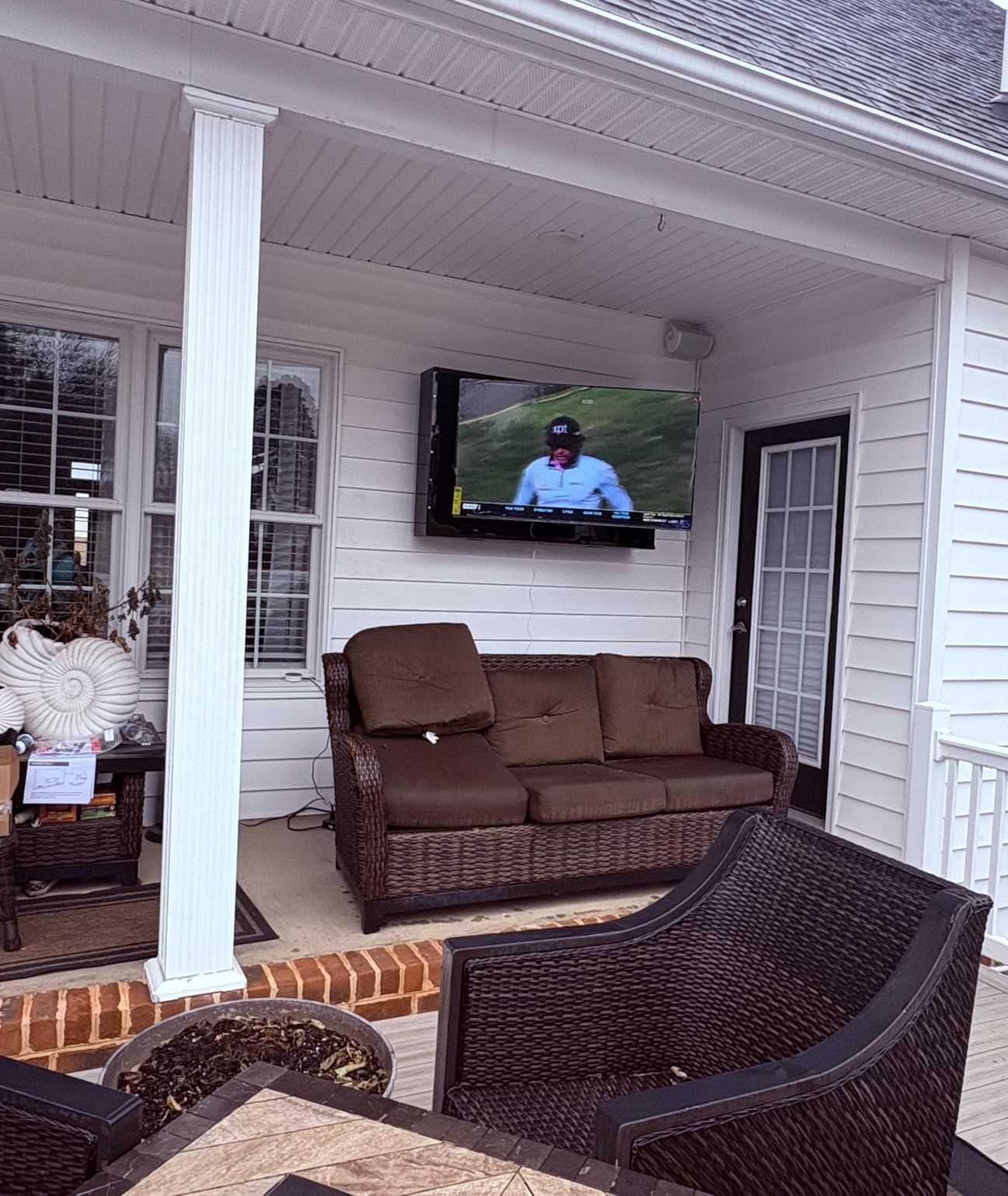 78-85 inch Clear Weatherproof Outdoor TV Cover, Clear Dust Resistant, Hard and Durable Television Enclosure for Outside with Lock, Cooling Fans and Adjustable TV Mount Included customer photo 2