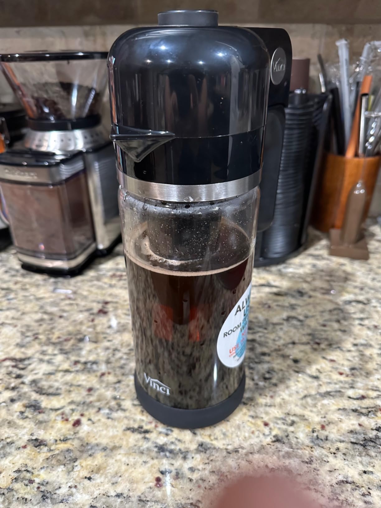 VINCI Express Cold Brew, Electric Cold Brew Coffee Maker in 10 minutes, 3 Brew Strength Settings & Cleaning Cycle, Easy to Use & Clean, Glass Carafe (2.0 Liters / 68 Fl.oz) Capacity customer photo 2