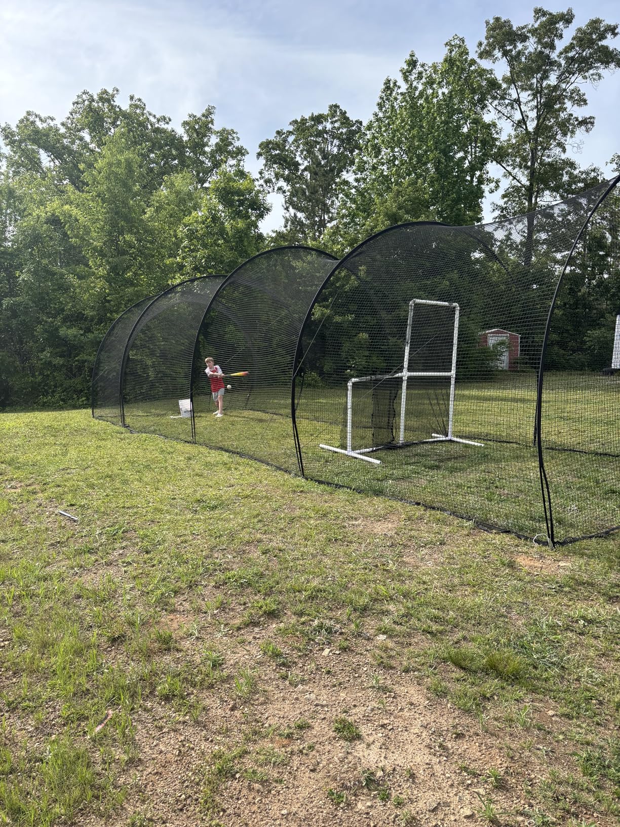 VEVOR Baseball Batting Cage, 12-40 Ft Carbon Steel/Fiberglasss Portable Batting Cage, Battings Cages Netting for Indoor Outdoor customer photo 1