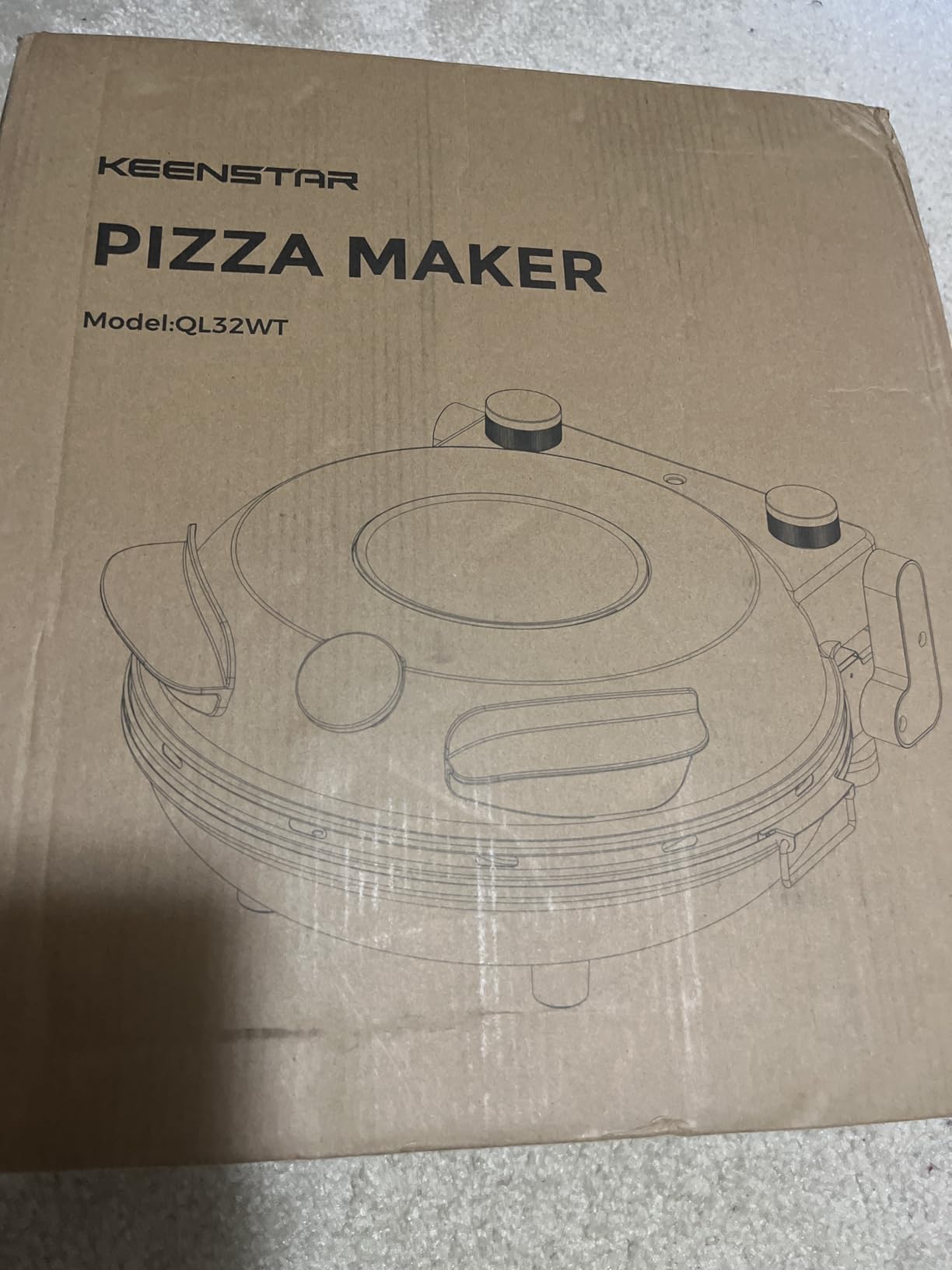 KEENSTAR Pizza Oven Indoor 12-Inch, Countertop Glazed Ceramic Stone Pizza maker with Adjustable Timer, 1200W Heat up to 800°F, Electric Pizza Cooker with Viewing Window Baked Pizzeria Style at Home customer photo 1