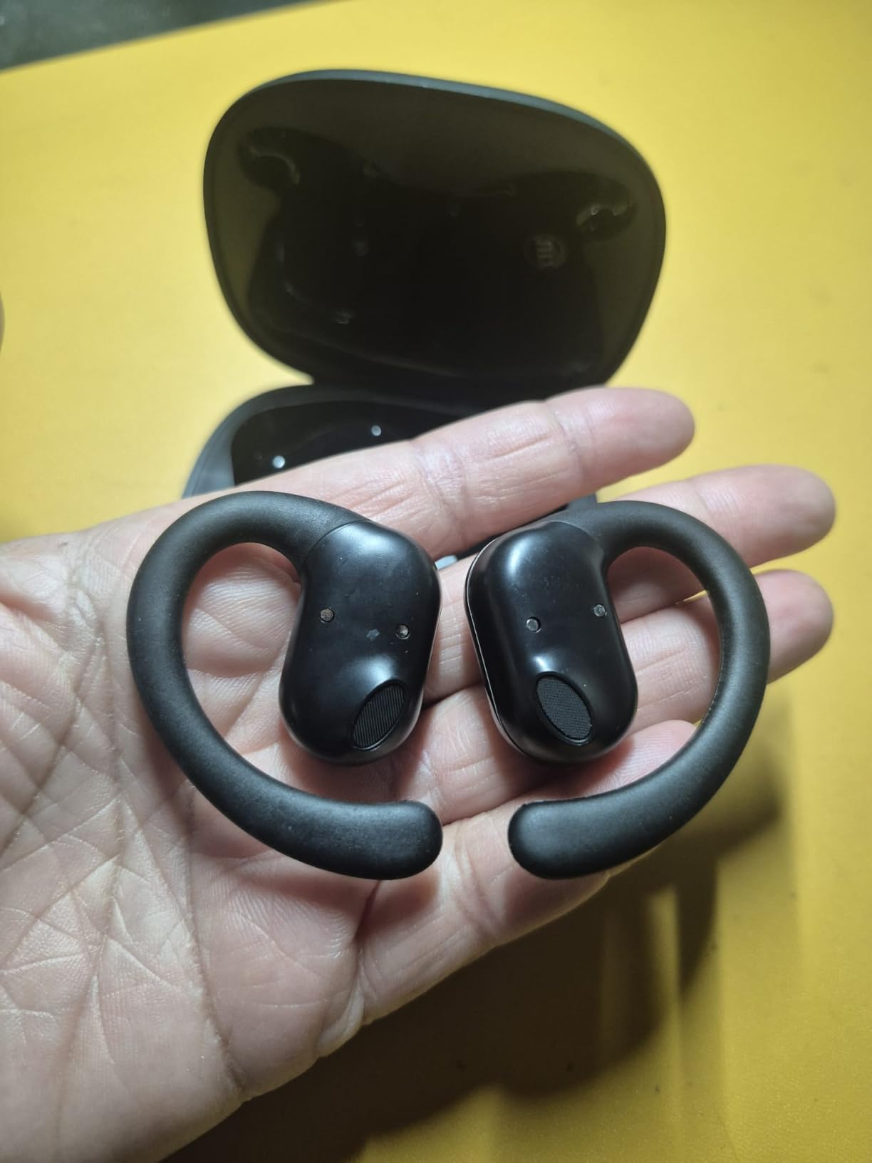 Active Noise Cancelling Ear Buds Wireless Earbuds 80H Playtime Bluetooth Headphones with LED Display Case, Hi-Res Audio Clear Calls Earphones with Over Ear Hooks for Running Gym Workout Travel Black customer photo 2