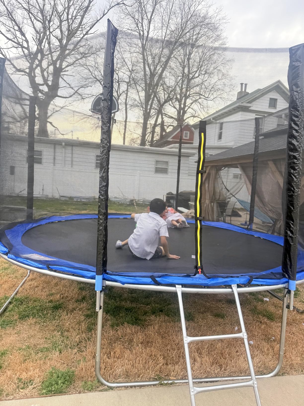 Outdoor Trampoline with Net, 10-14FT Trampoline for Kids | Recreational Backyard Trampoline with Basketball Hoop, Enclosure, Galvanized Spring, Ladder, ASTM Approved, 400-1000LBS customer photo 1
