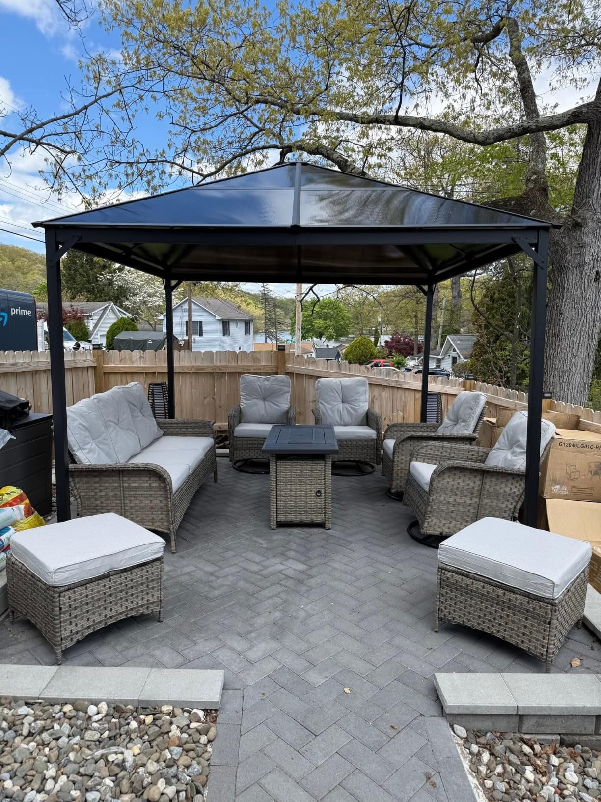 Aoxun 10-Piece Wicker Rattan Patio Furniture Set with 44