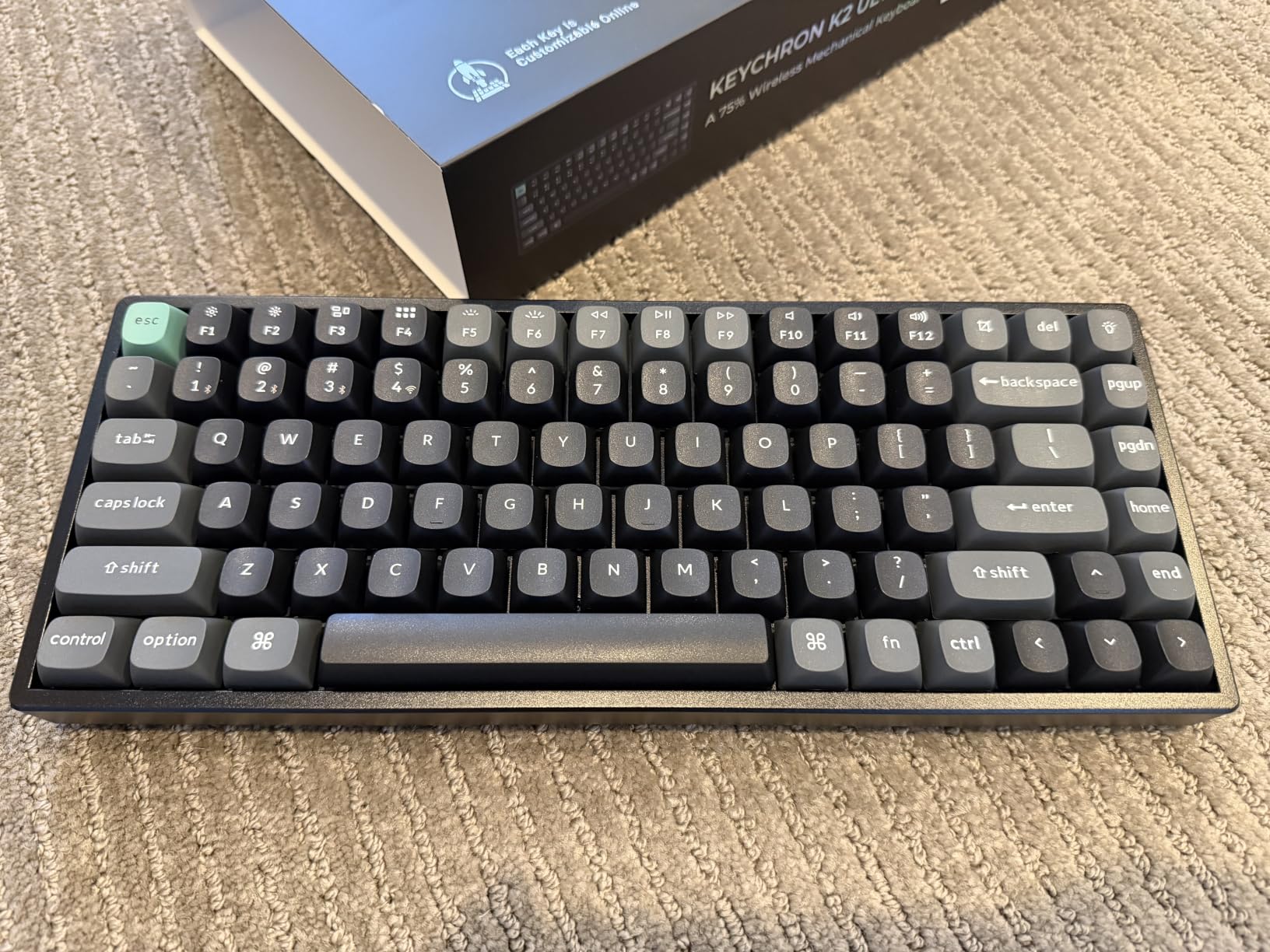 Keychron K2 Ultra 8K 75% Wireless Mechanical Keyboard, Hot-Swappable Keyboard with Apex Red Switches, 760h Battery Life, Bluetooth/2.4GHz/Wired, PBT Keycaps, ZMK Programmable, RGB, Mac Windows Linux customer photo 1