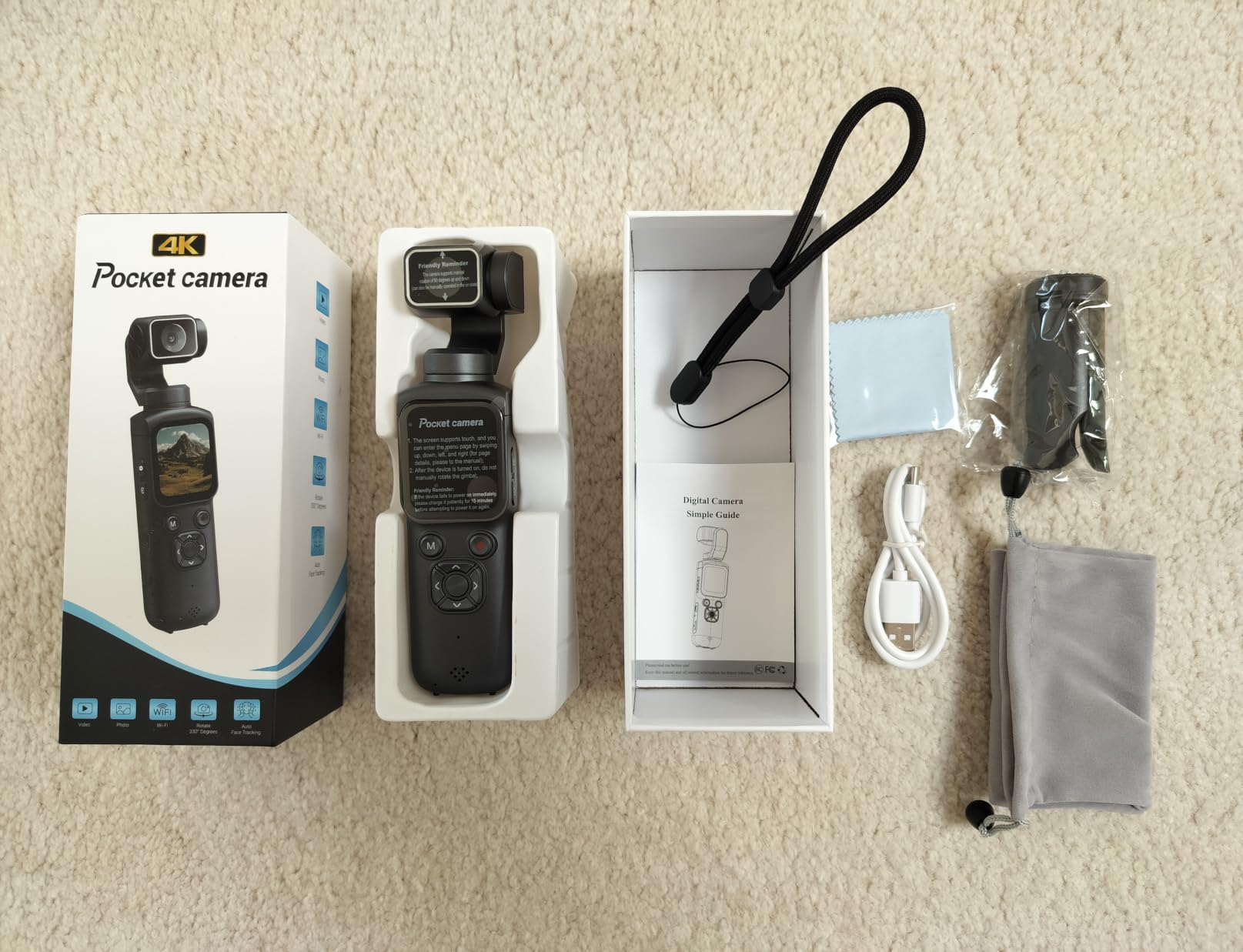 4K Vlogging Camera with 330 Degree Rotating Lens & Face Tracking, Portable Pocket Digital Camera for YouTube TikTok with WiFi, Includes 16GB Card, Tripod & Carrying Bag, Black customer photo 2
