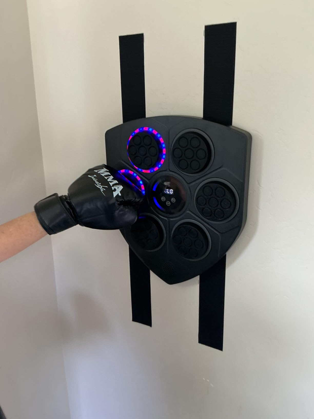 Music Boxing Machine for Kids and Teens Adults, Trainer Equipment with Gloves, Wall-Mounted Boxing Music Workout Machine, LED Electronic Focus Training for Home,Office, Gym customer photo 1