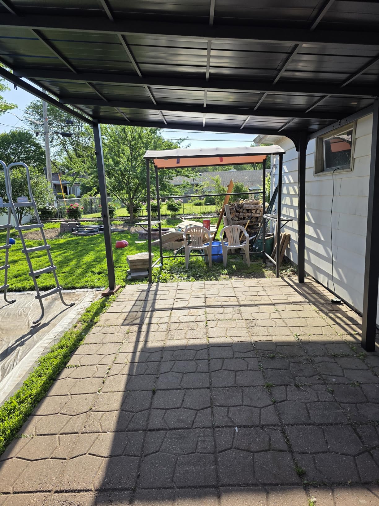 StoneCreek 10'x20' Wall Mounted Gazebo, Lean to Pergola with Galvanized Steel Sloped Roof & Drainage Gutter, Heavy Duty Outdoor Gazebo for Patio, Backyard, Deck customer photo 1