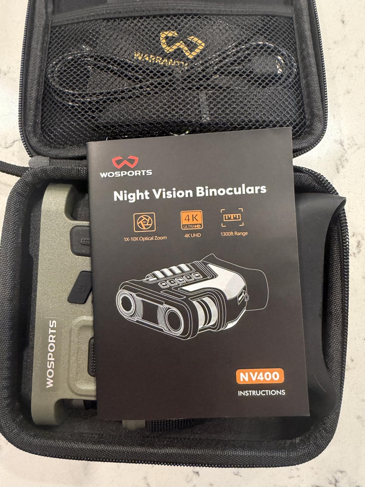 4K Night Vision Goggles, 80X Total Magnification, 64GB TF Card | 10X Optical + 8X Digital Zoom, 1315FT Vision Range, 5000mAh Rechargeable Battery, IPX Waterproof NVG, Gifts for Men customer photo 2
