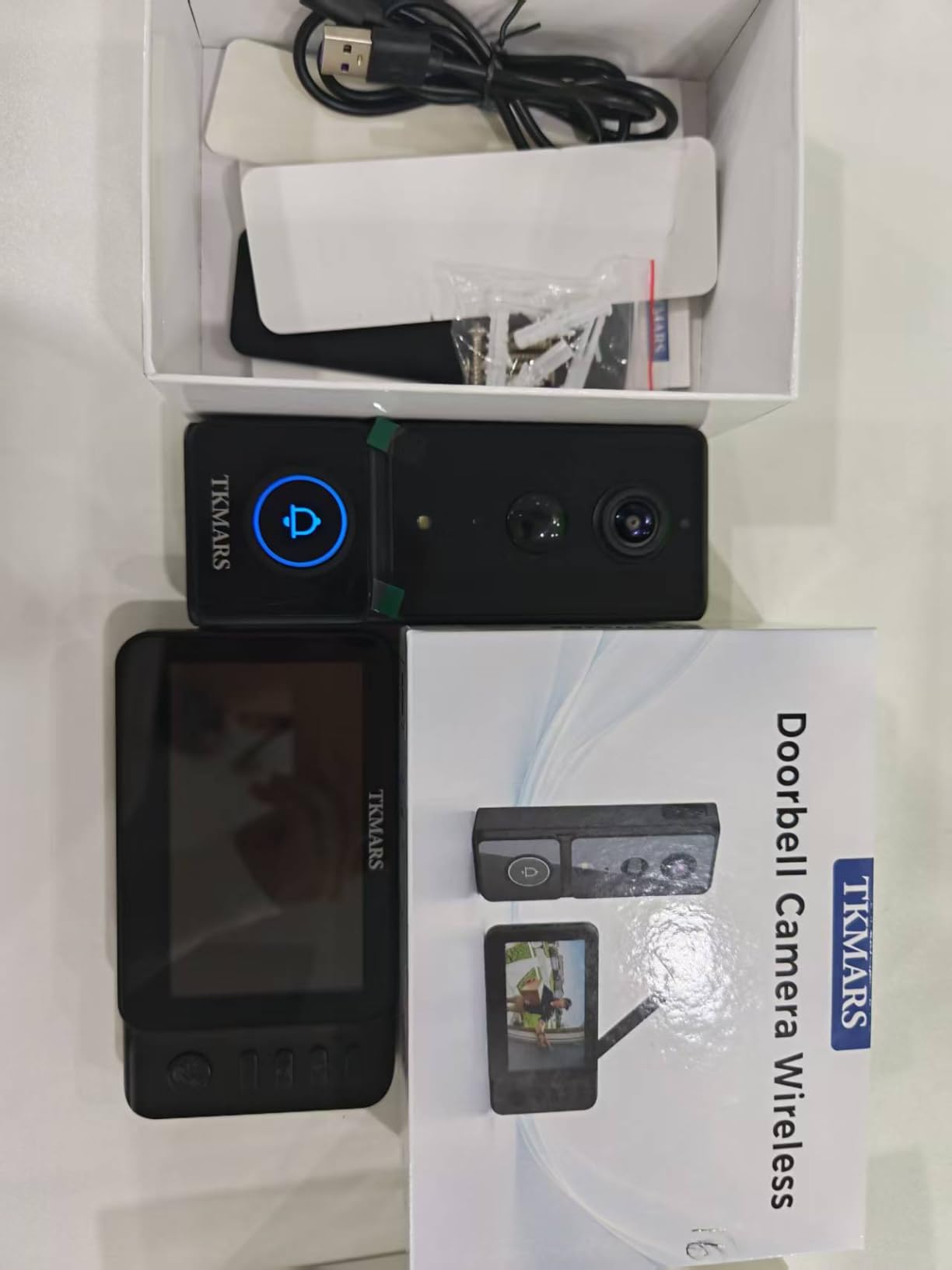 TKMARS Doorbell Camera Wireless No Subscription PIR Motion Detection, 1080P Video Intercom with Monitor No WiFi/App Needed, Active Wake-Up Door Bell 170 Degree Wide Angle for Home/Apartment/Seniors customer photo 1