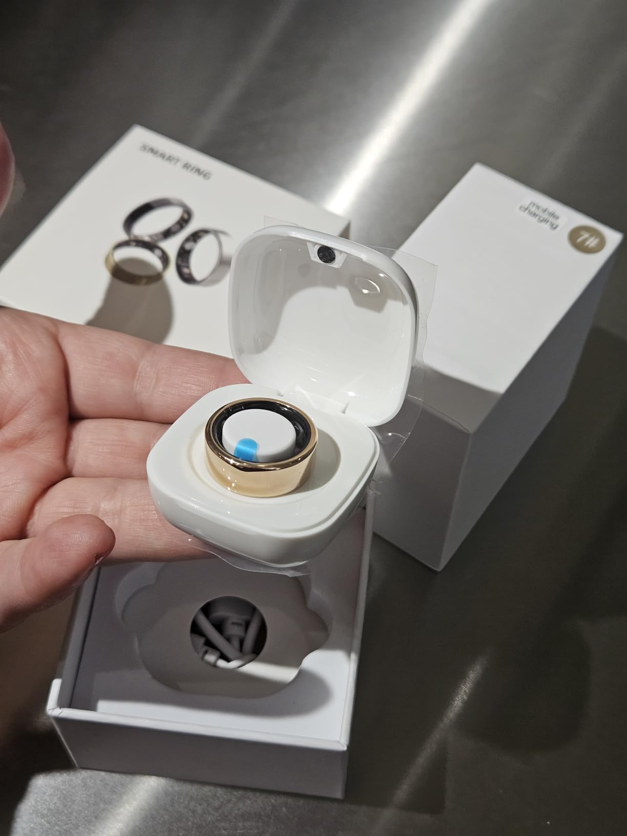 Smart Ring with Sleep Monitoring, Step Counting, Heart Rate for iPhone and Android, No Subscription Fee, IP68 Waterproof Health Tracker (Rose Gold, 8) customer photo 1