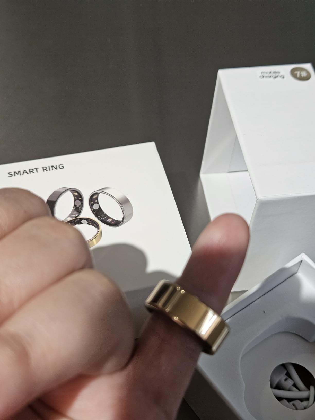 Smart Ring with Sleep Monitoring, Step Counting, Heart Rate for iPhone and Android, No Subscription Fee, IP68 Waterproof Health Tracker (Rose Gold, 8) customer photo 2