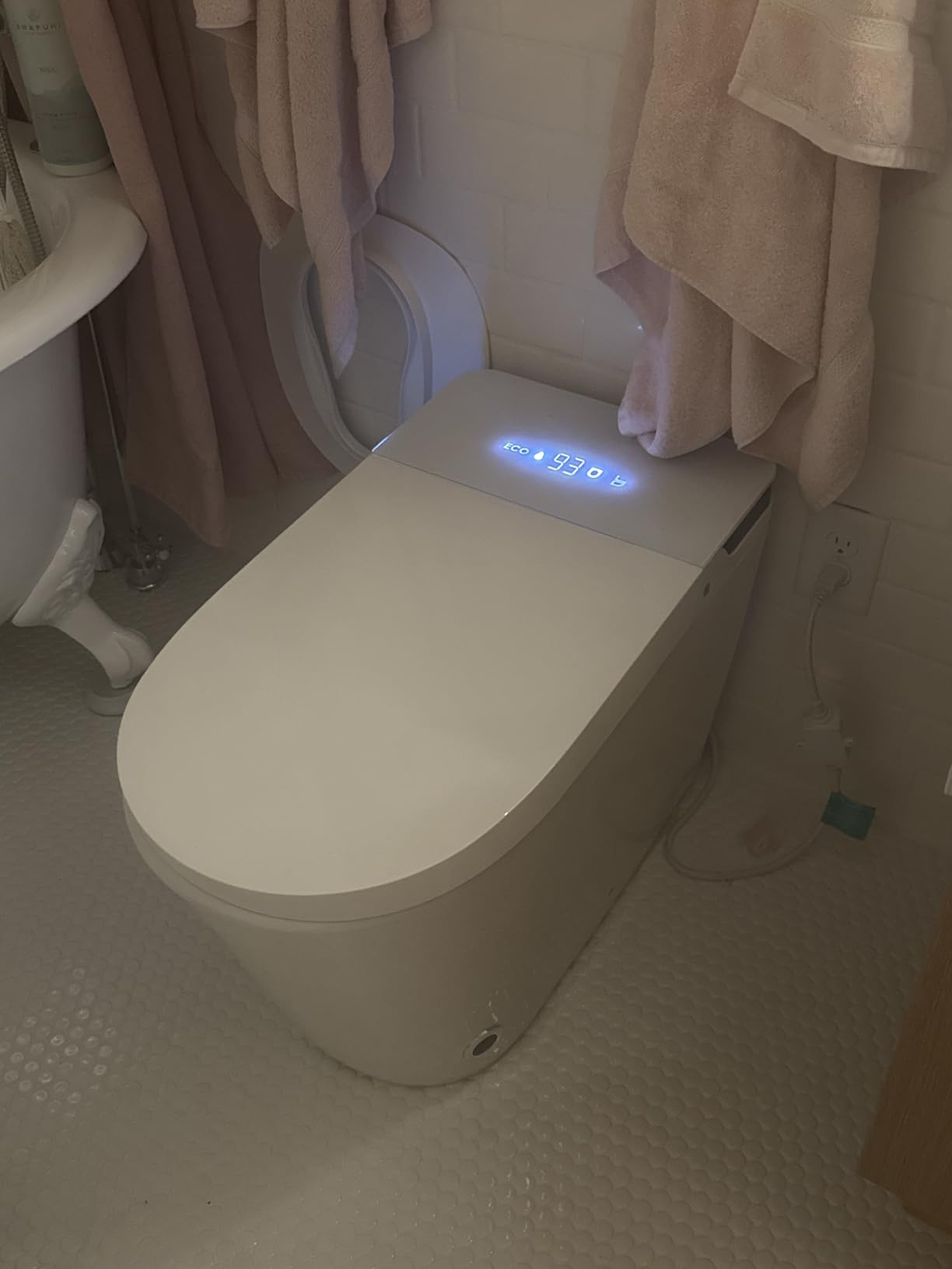 Smart Toilet with Bidet Built-in: Ultra Gentle Wash Bidet Toilet with Child Mode, Dual Flush One Piece Toilet with Auto Lid/Seat, Dryer, Foam, Remote, Heated Seat, Foot Sensor, Night Light, Pre-wet customer photo 2