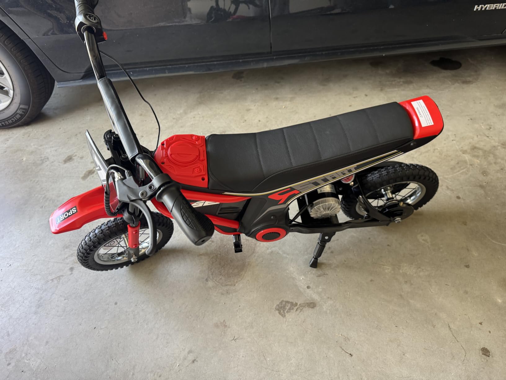 ELEMARA Electric Dirt Bike,350W Motorcycle 24V Ride on Toy for Big Kids w/LED Power Display,15.5 mph & 150lb Max,3 Speeds,Chain-Driven Motor,Twist-Grip Throttle & Brake Lever,12
