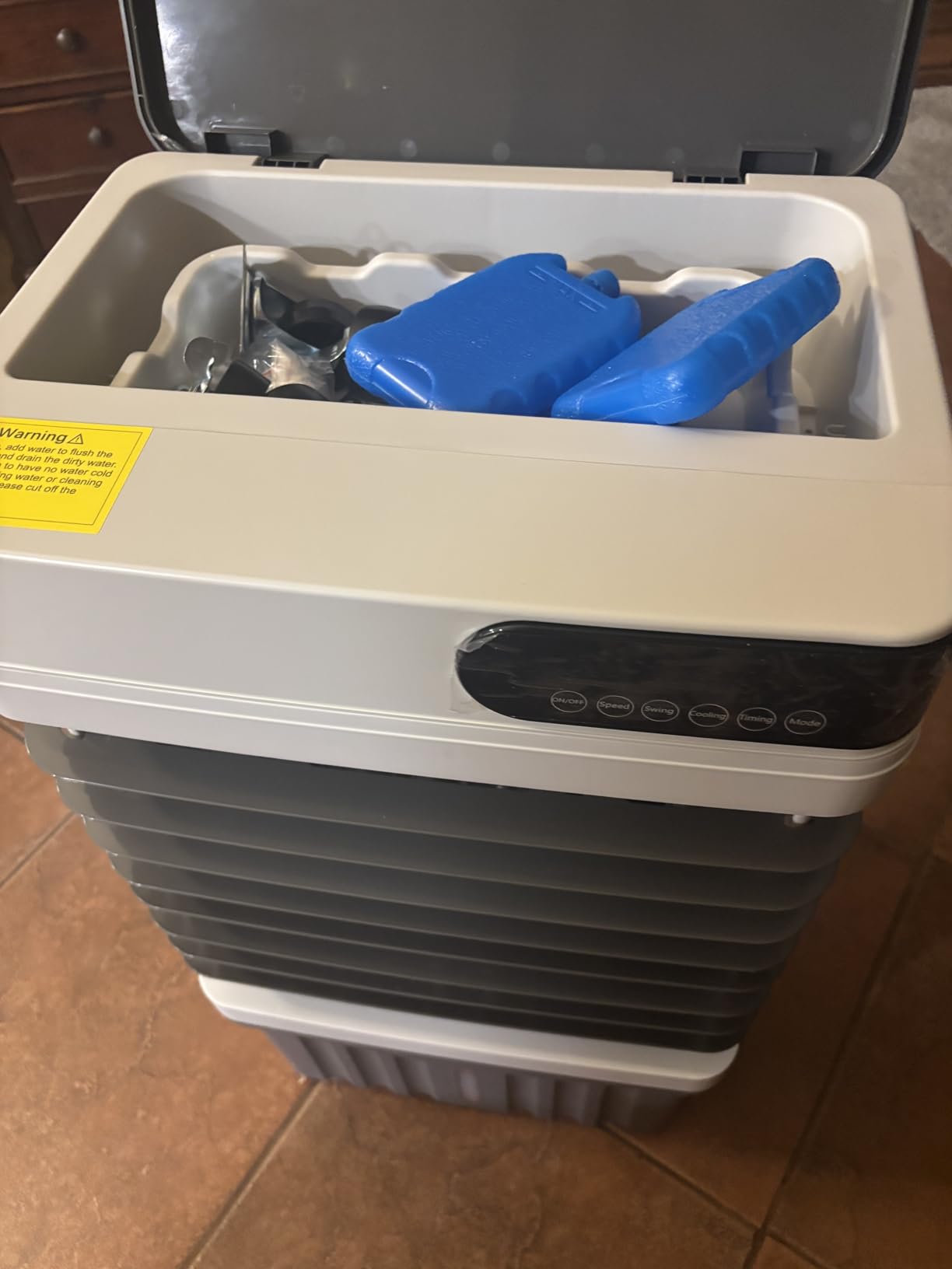 MEPTY 3600CFM Swamp Cooler, Evaporative Air Cooler with 13.5 Gallon Water Tank, 4 Ice Packs, 3 Speeds&Modes, 12H Timer, 120°Oscillation, Remote, Portable Outdoor Air Conditioner for Patio Garage Use customer photo 1