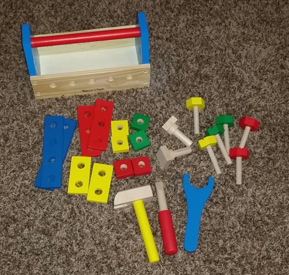 Melissa & Doug Take-Along Tool Kit Wooden Construction Toy (24 pcs) | 24 Wooden Pieces, Kid Friendly Tools, Montessori Inspired customer photo 1