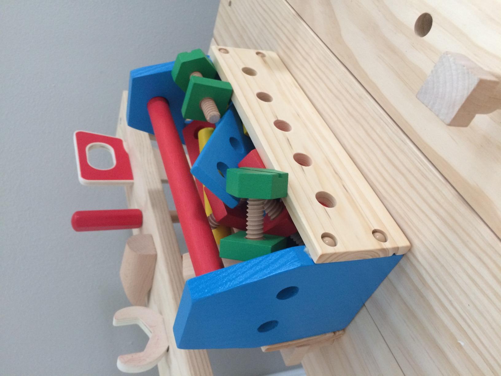 Melissa & Doug Take-Along Tool Kit Wooden Construction Toy (24 pcs) | 24 Wooden Pieces, Kid Friendly Tools, Montessori Inspired customer photo 2