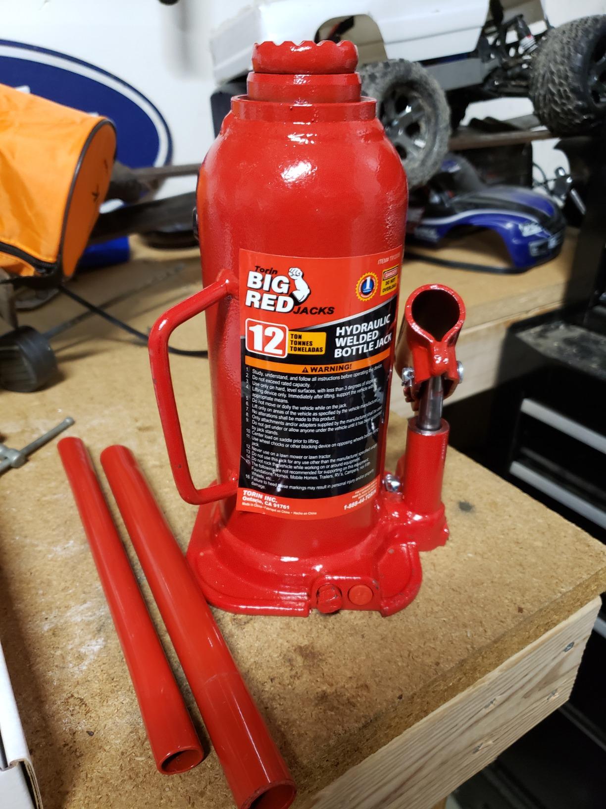 BIG RED T91203B Torin Hydraulic Welded Bottle Jack, 12 Ton (24,000 lb) Capacity, Red customer photo 2