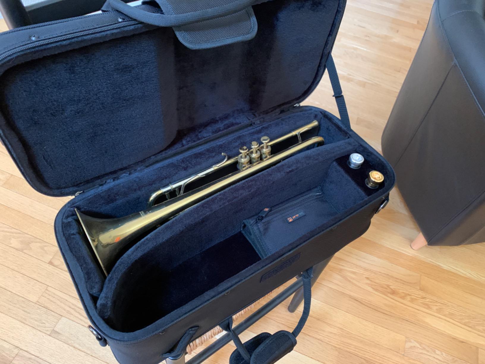 Protec Trumpet Rectangular PRO PAC Case with Mute Storage Compartment, Model PB301 Black customer photo 1