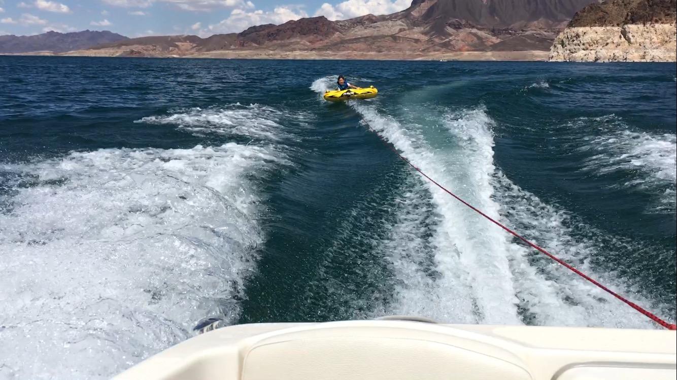 RAVE Sports Razor Inflatable Towable Tube, 1-2 Riders, Unique Skim-Fast Bottom Coating, Nylon Cover, Four Foam-Filled Reinforced Handles, Quick Connect Tow Point, Boat Tubes and Towables customer photo 2