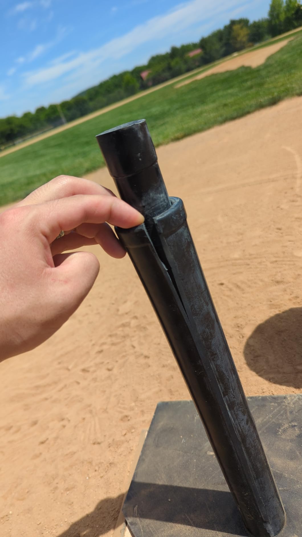 Champion Sports Deluxe Batting Tee - Adjustable Rubber Baseball & Softball Tee on Home Plate, Multiple Styles customer photo 2
