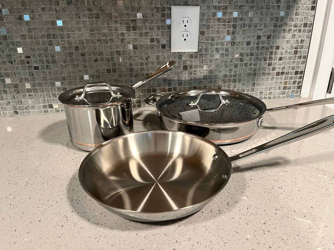 All-Clad Copper Core 5-Ply Stainless Steel Cookware Set 10 Piece Induction Oven Broiler Safe 600F Pots and Pans Silver customer photo 1