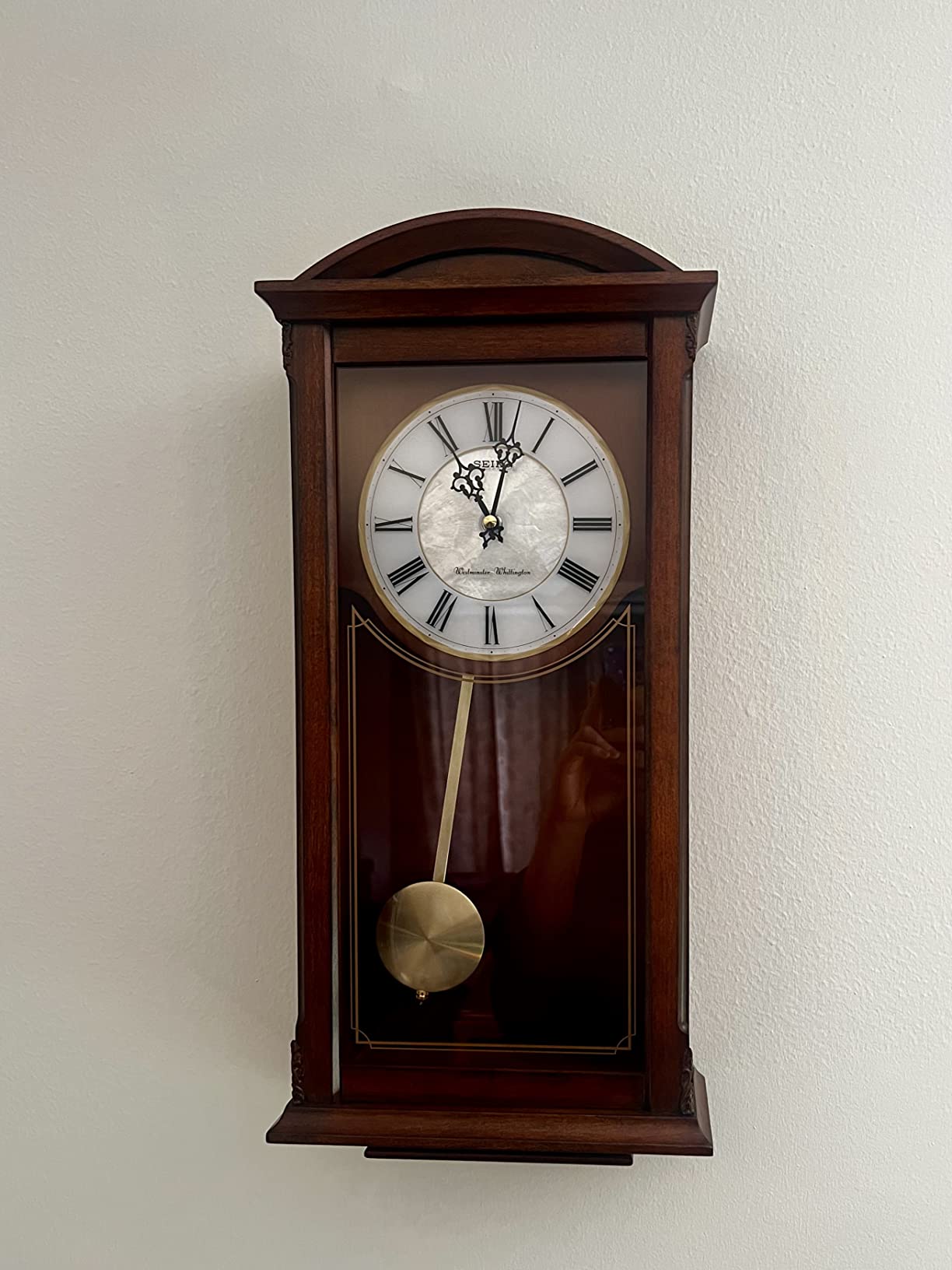 SEIKO Arched Wall Clock with Pendulum and Dual Chimes customer photo 1