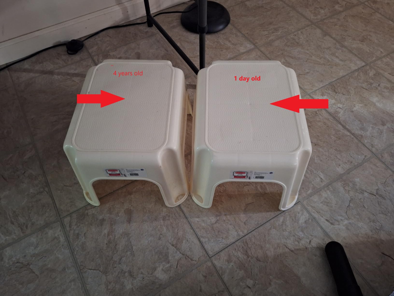 Rubbermaid Roughneck Step-Stool Bisque Lightweight Holds up to 300 pounds Ideal for Kitchen-Bath Skid-Resistant customer photo 2