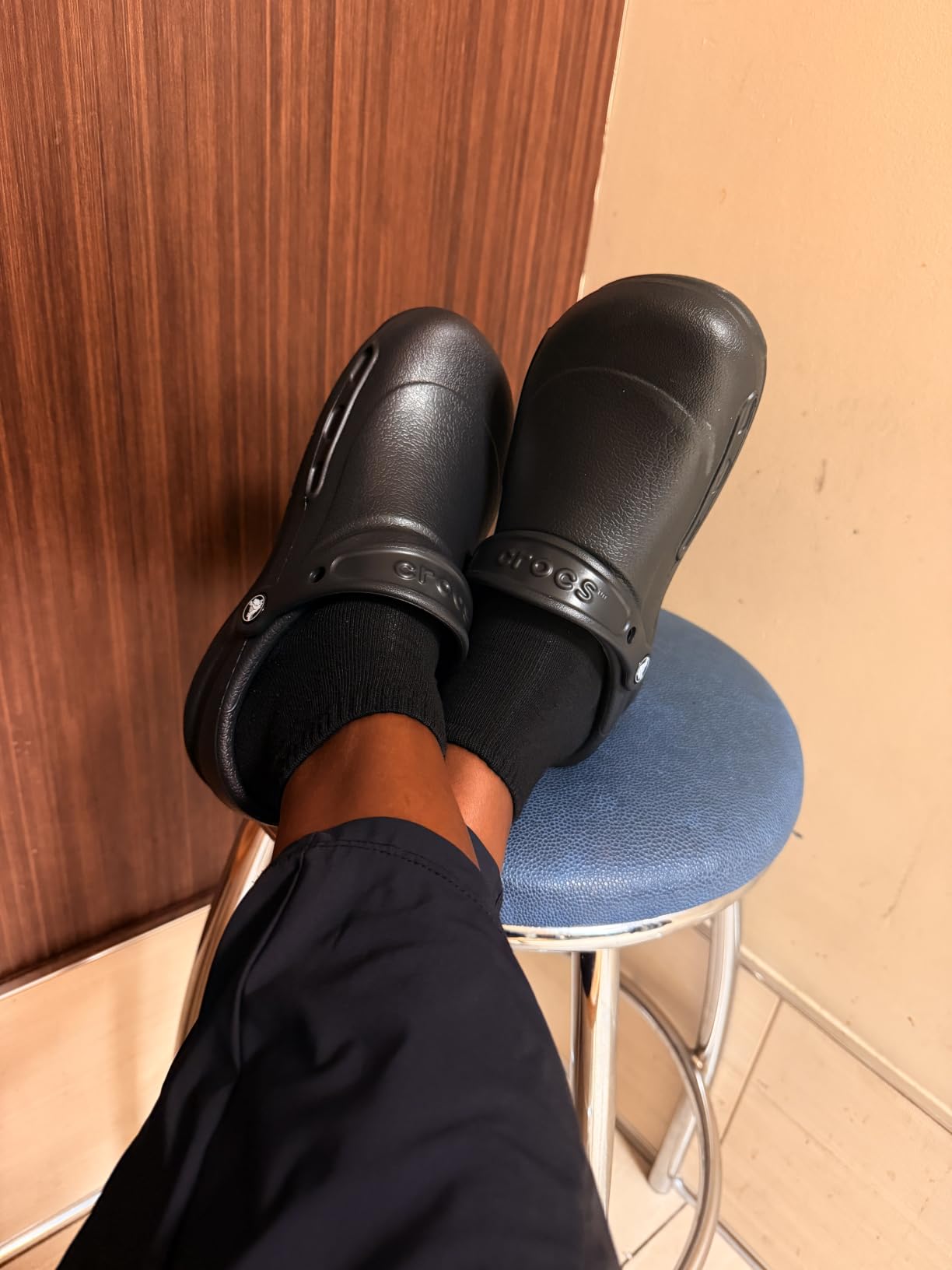 Crocs Unisex-Adult Bistro Work Clogs, Enclosed Toe, Slip Resistant Shoes | All Day Comfort at Work, Non-Slip, for Healthcare, Hospitality, and Food Service Workers, Easy to Wipe Clean, ASTM Certified customer photo 2