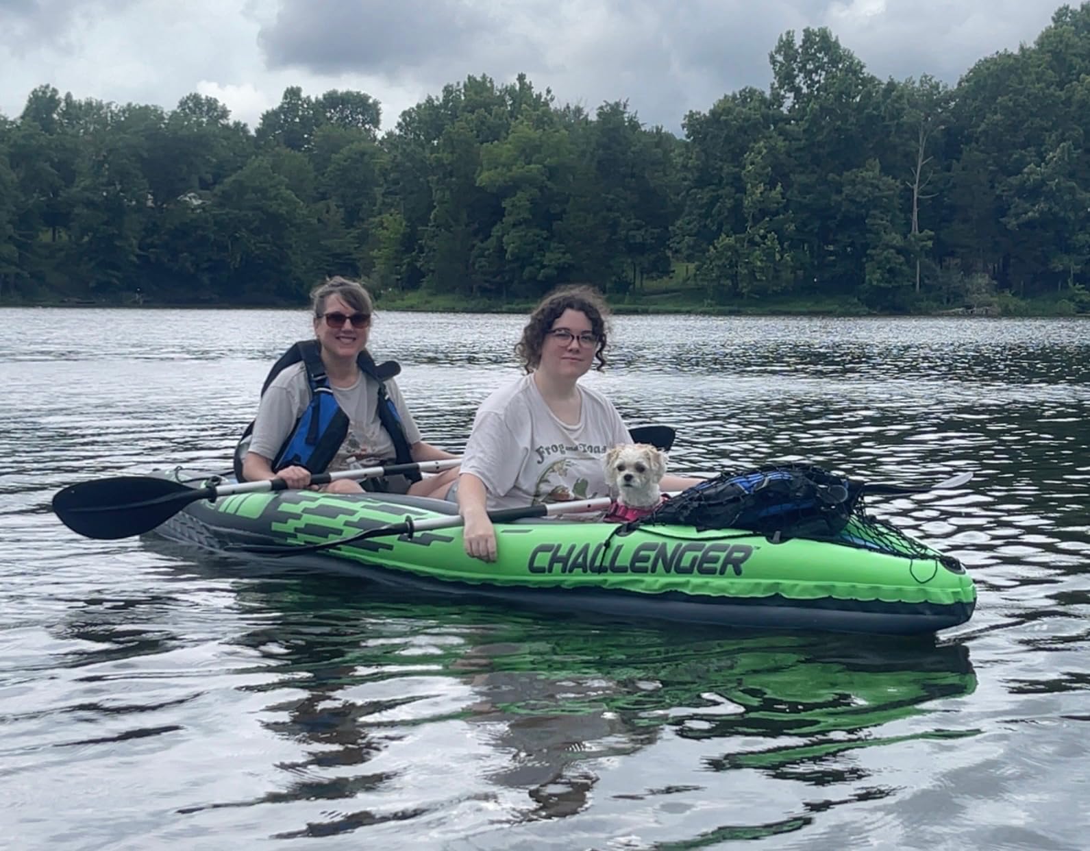 INTEX Challenger Inflatable Kayak Series: Includes Deluxe 86in Kayak Paddles and High-Output Pump - SuperStrong PVC - Adjustable Seat with Backrest - Removable Skeg - Cargo Storage Net customer photo 2