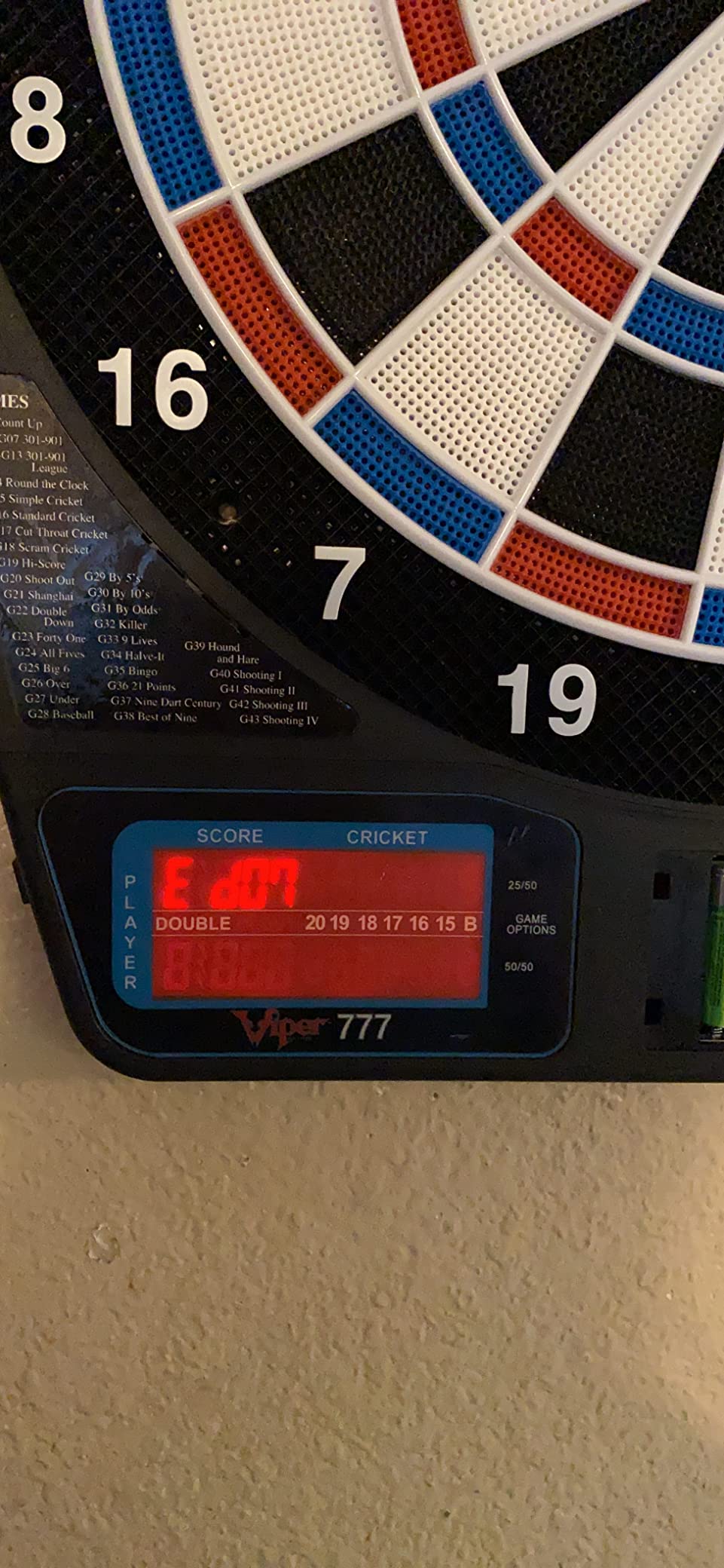 Viper 777 Electronic Dartboard - 15.5